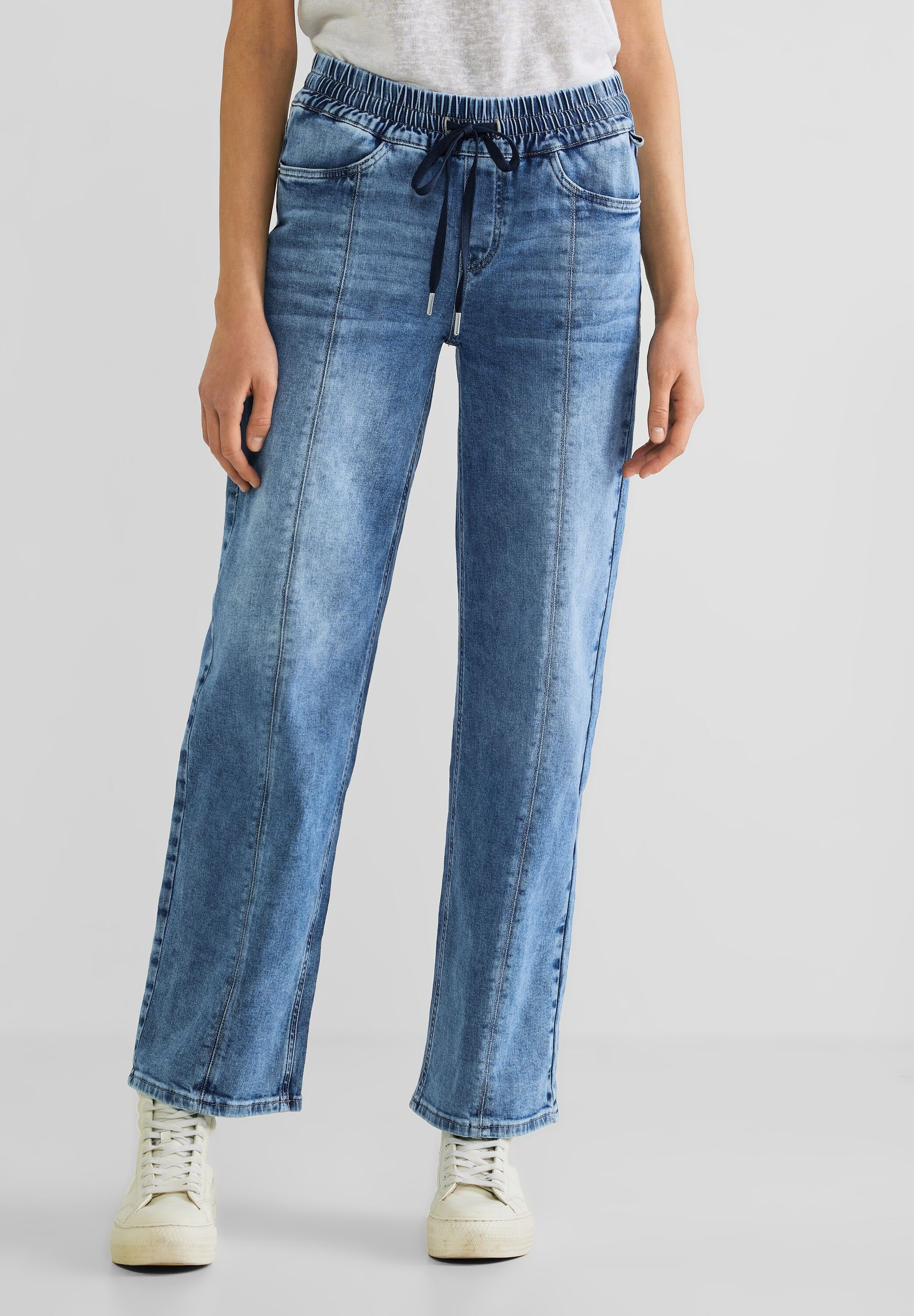 STREET ONE Loose-fit-Jeans mit Wide Damenjeans Loose Legs, Fit