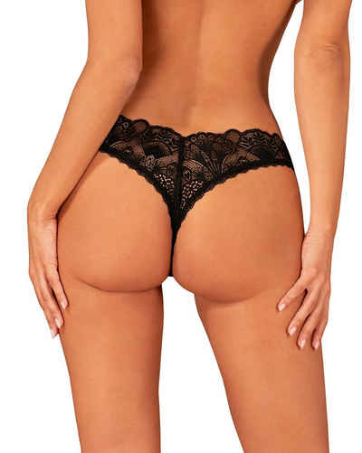Obsessive Panty-Ouvert Ouvert-String Donna schwarz elastisch transparent (einzel, 1-St)