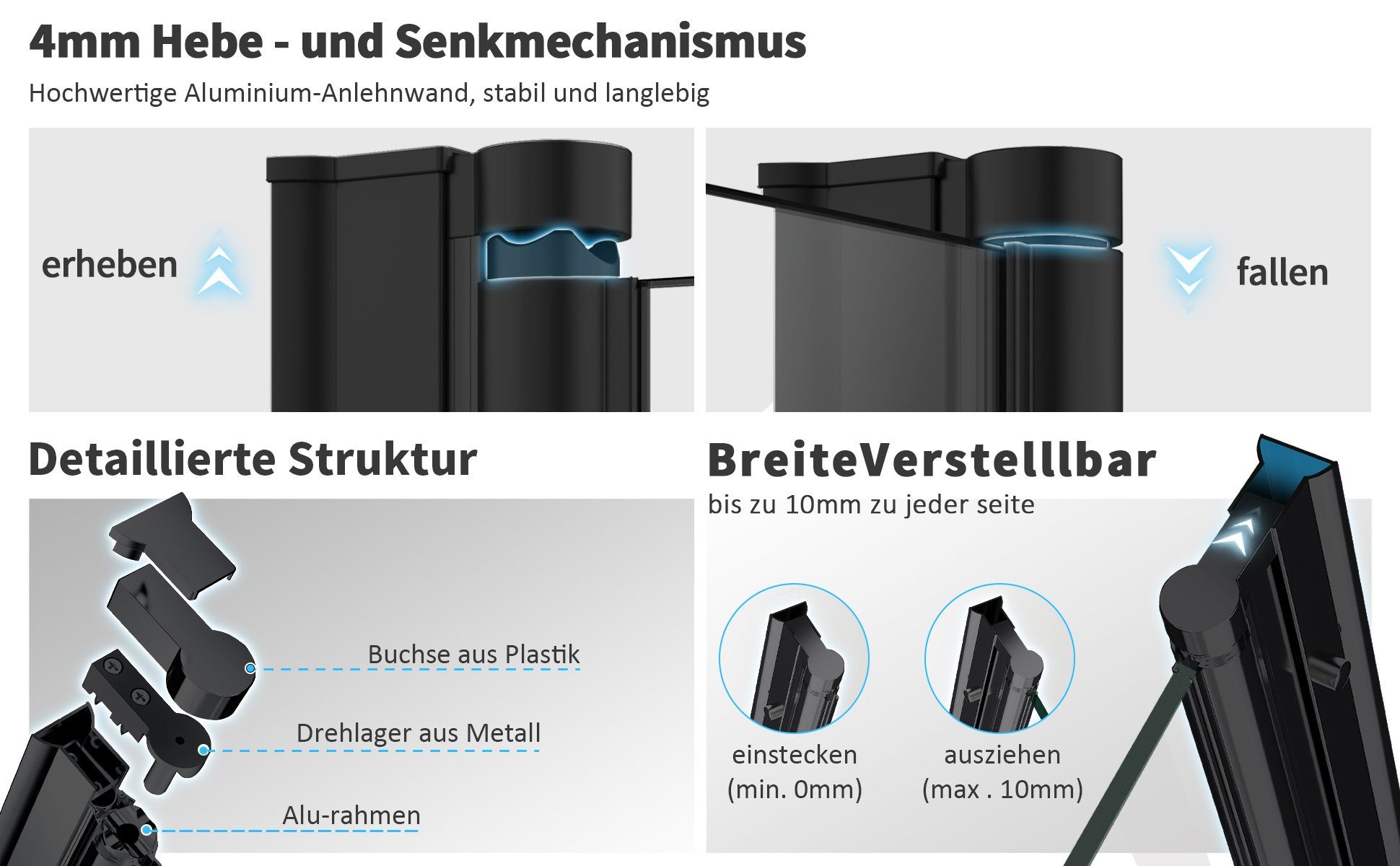 Schwarz-Profil+Weiß Gestreift