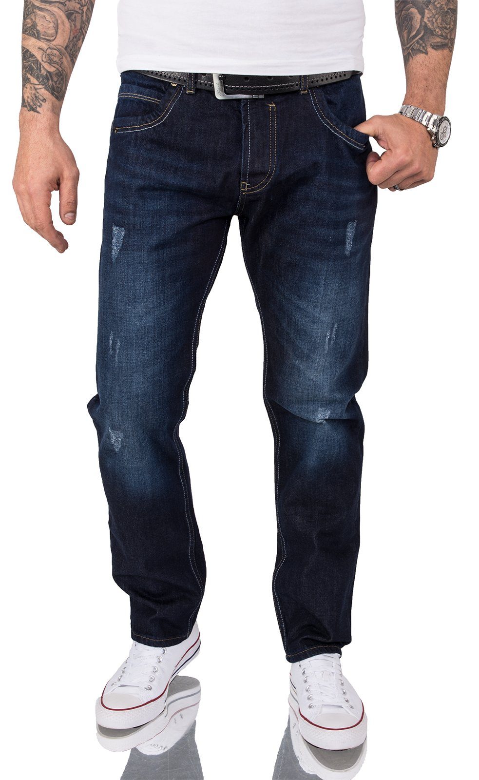 Regular-fit-Jeans Creek Herren Rock Regular RC-2066 Dunkelblau Jeans Fit
