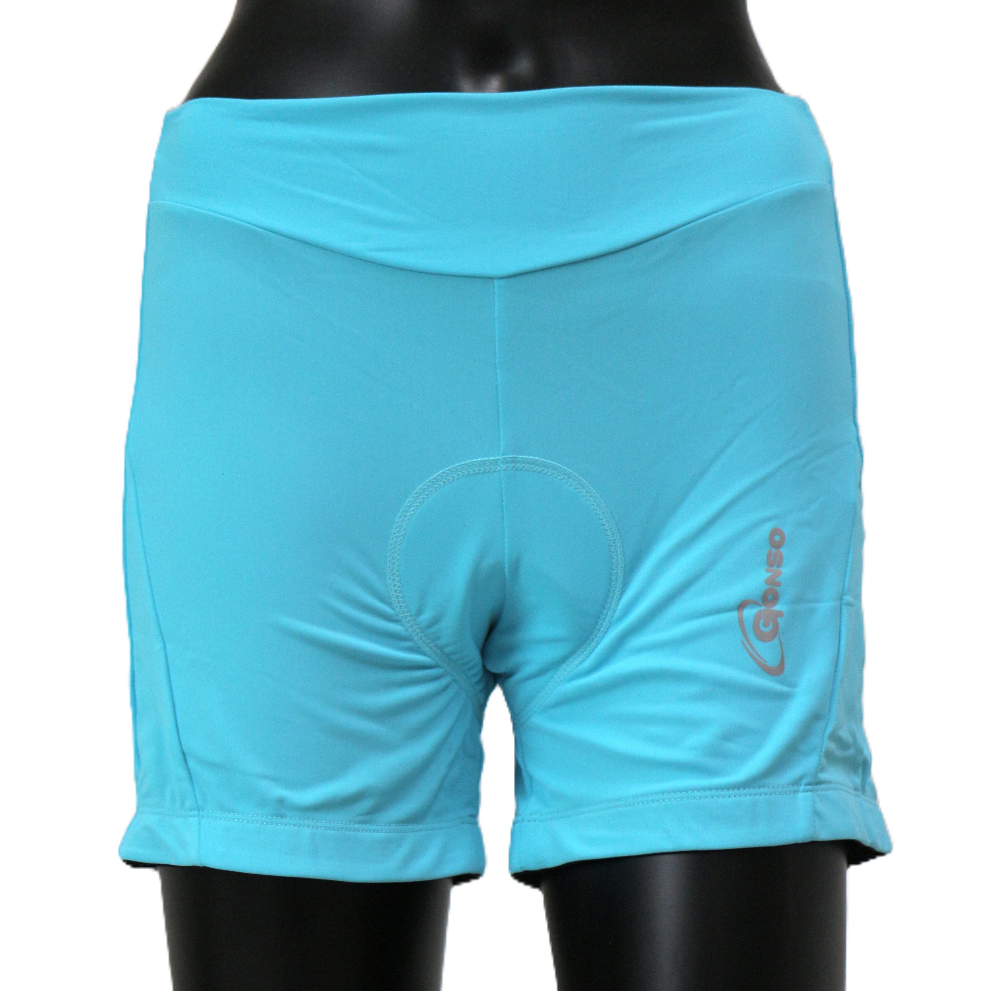 Gonso Fahrradhose CAPRI Damen Radhose Hot Pants Körpernah mit Sitzpolster nahtfrei geprägtes, tri-elastisches RELAX GEL COMFORT Sitzpolster