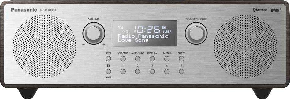 und Retro-Design (DAB), mit Holzummantelung Panasonic RDS, FM-Tuner RF-D100BTEGT W), Radio im Hochwertiges 10 mit Digitalradio Aluminiumfront (Digitalradio