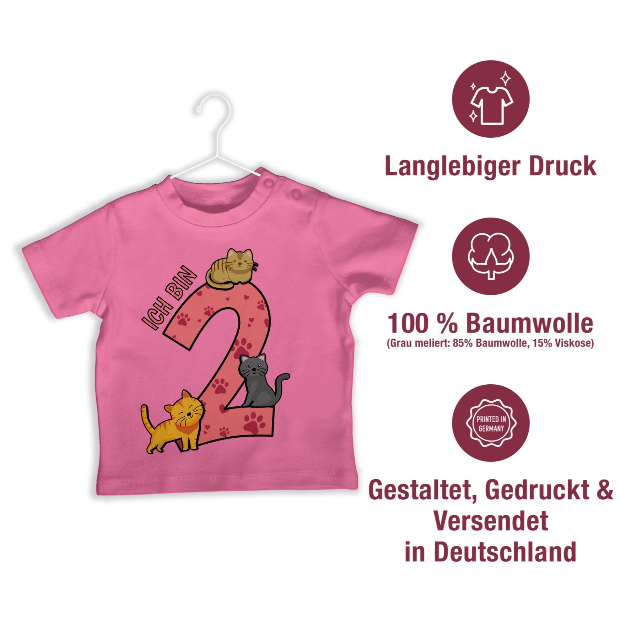 Geburtstag T-Shirt Shirtracer 2. bin 2 Pink 3 Ich