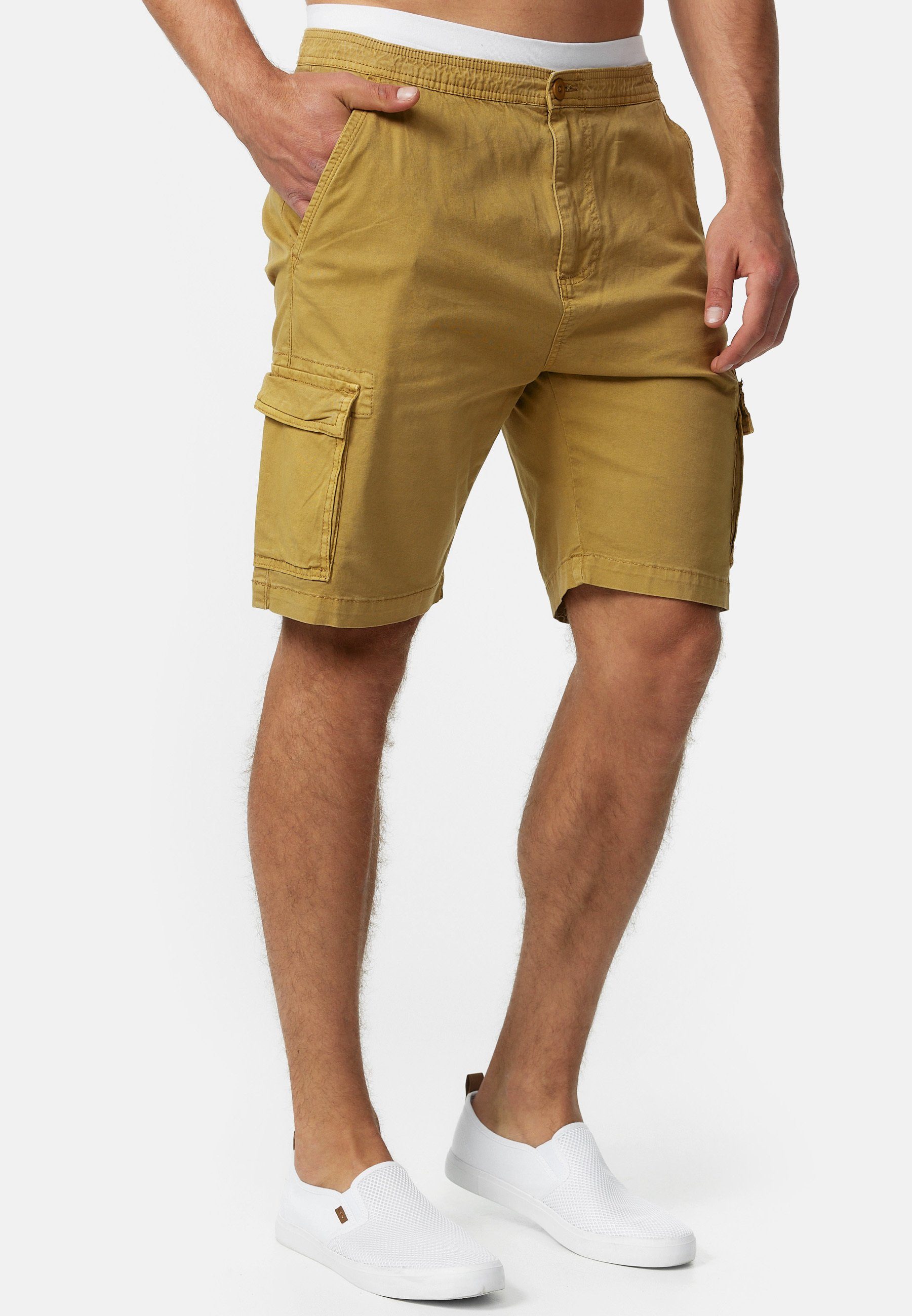 Indicode Cargoshorts Herren Kinnaird Cargo Shorts Herrenshorts aus elastischer Baumwoll-Qualität