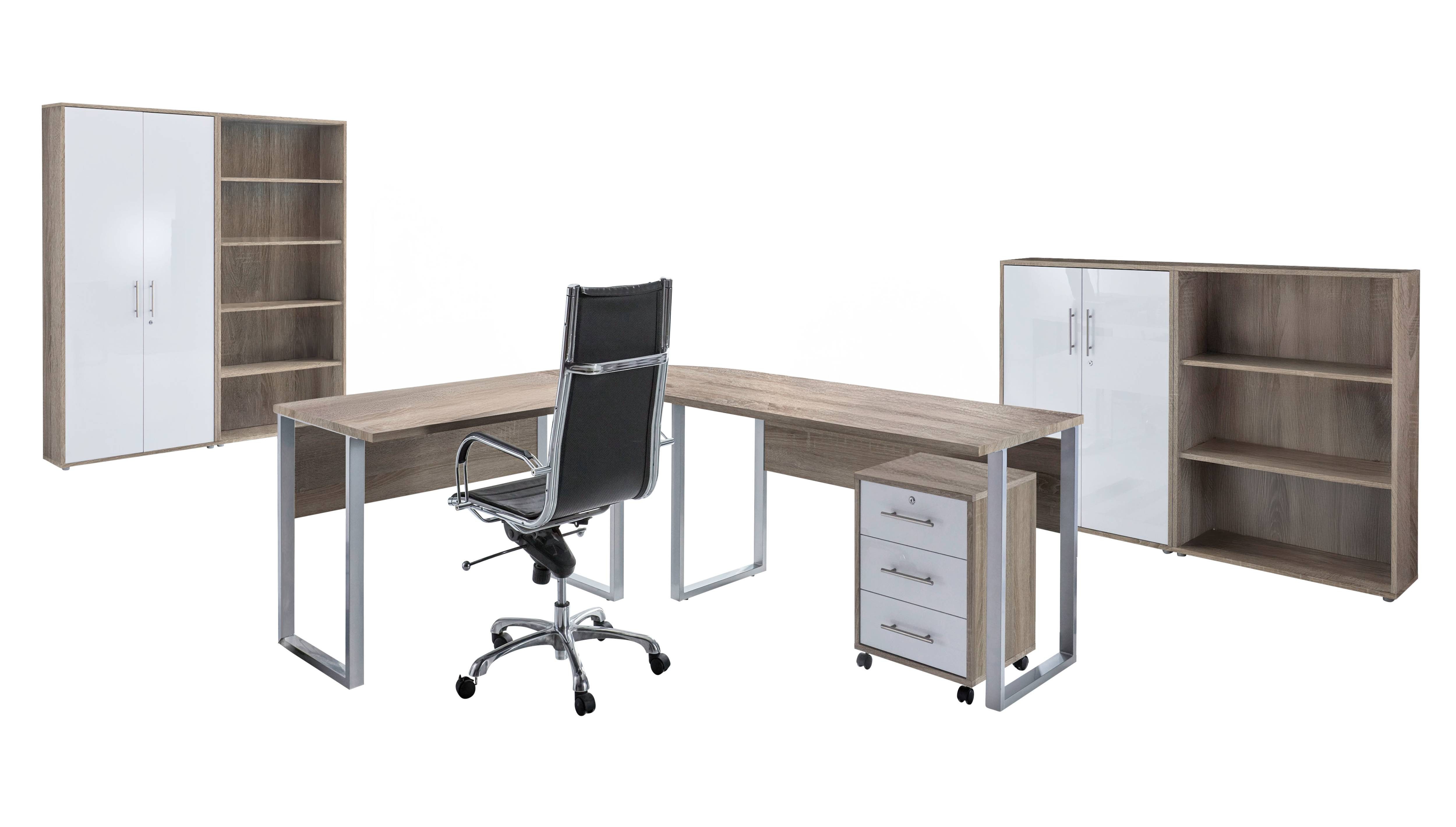 BMG Меблі Büromöbel-Set Office Edition Set 1, (Büro Sparset, 6-tlg), Шафи abschließbar, Regale mit verstellbaren Einlegeböden