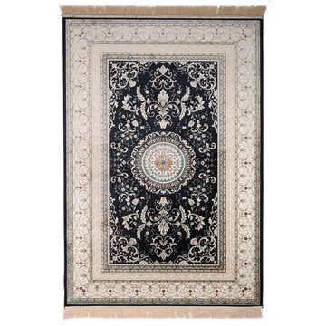 Teppich Moderner Orientteppich Palazzo Royal 914377, TaraCarpet, rechteckig, Höhe: 6 mm, Boho Vintage Aubusson blau Wohnzimmer Schlafzimmer Esszimmer 067x105