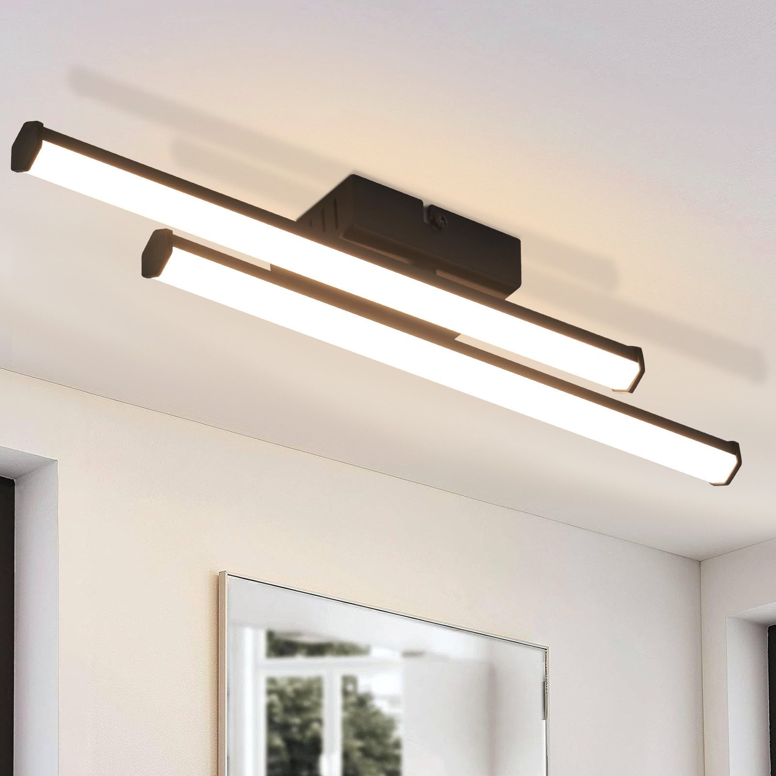 ZMH LED Deckenleuchte Wohnzimmer Schwarz Modern günstig online kaufen
