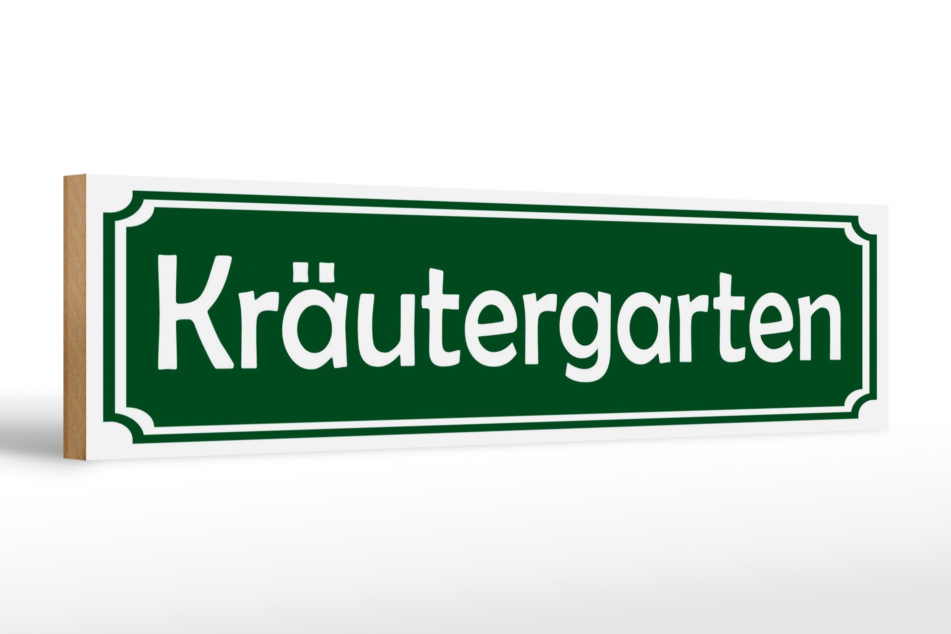 Holzbild Hinweis 46x10 cm Kräutergarten