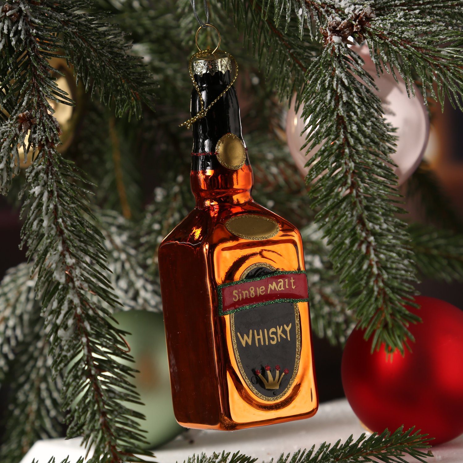MARELIDA Christbaumschmuck Weihnachtsbaumschmuck WHISKY Flasche Glas mundge günstig online kaufen