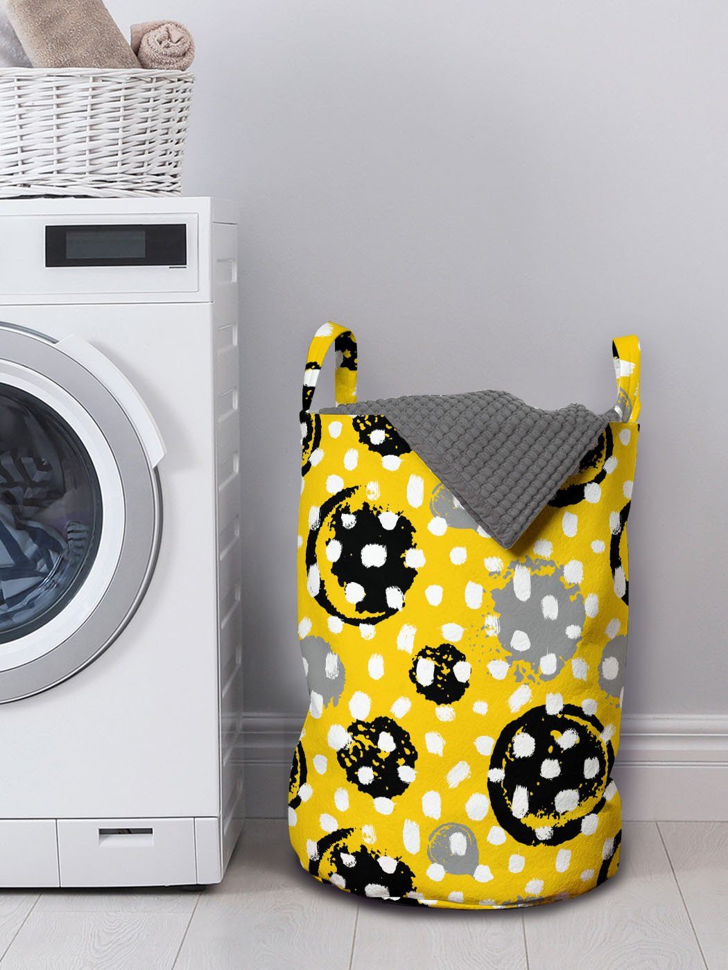 Griffen schmiert Abstrakt Wäschekorb Abakuhaus Farbe Kunst für Kordelzugverschluss mit Wäschesäckchen Waschsalons, Kreise