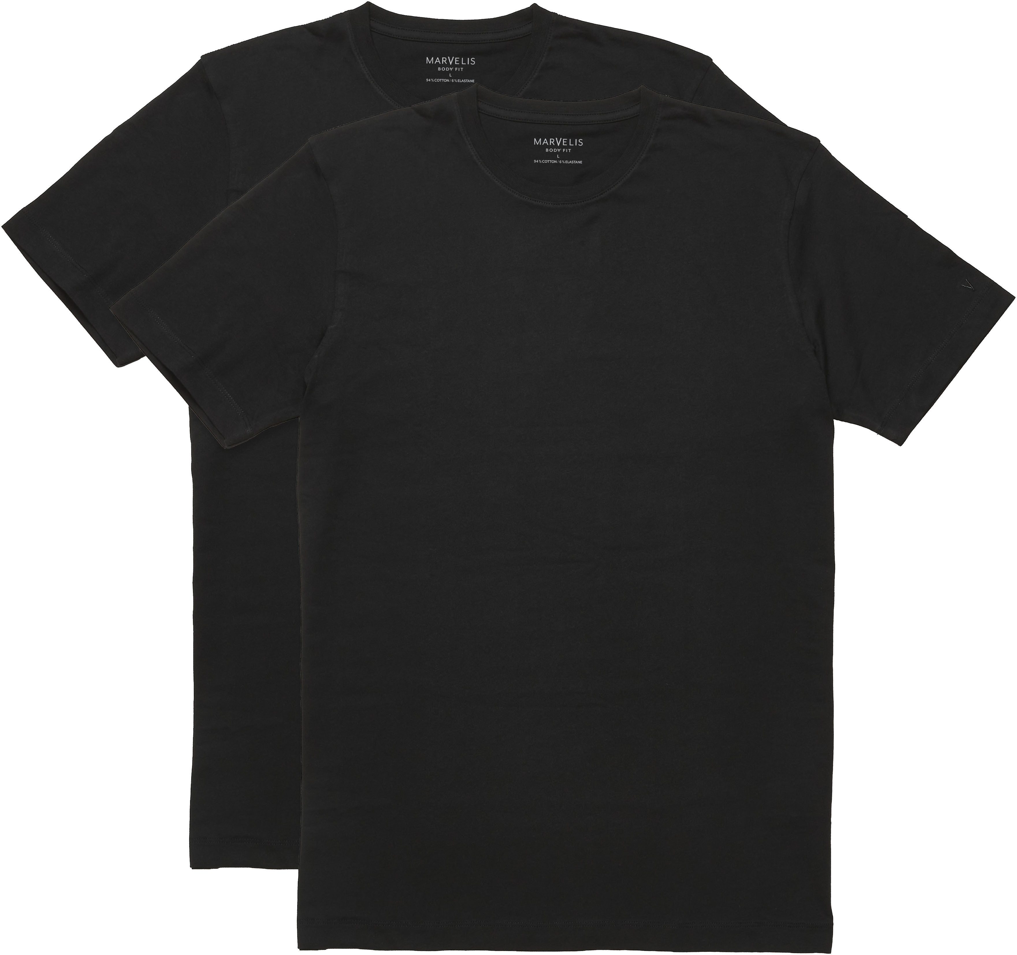MARVELIS T-Shirt (2-tlg) Doppelpack, body fit