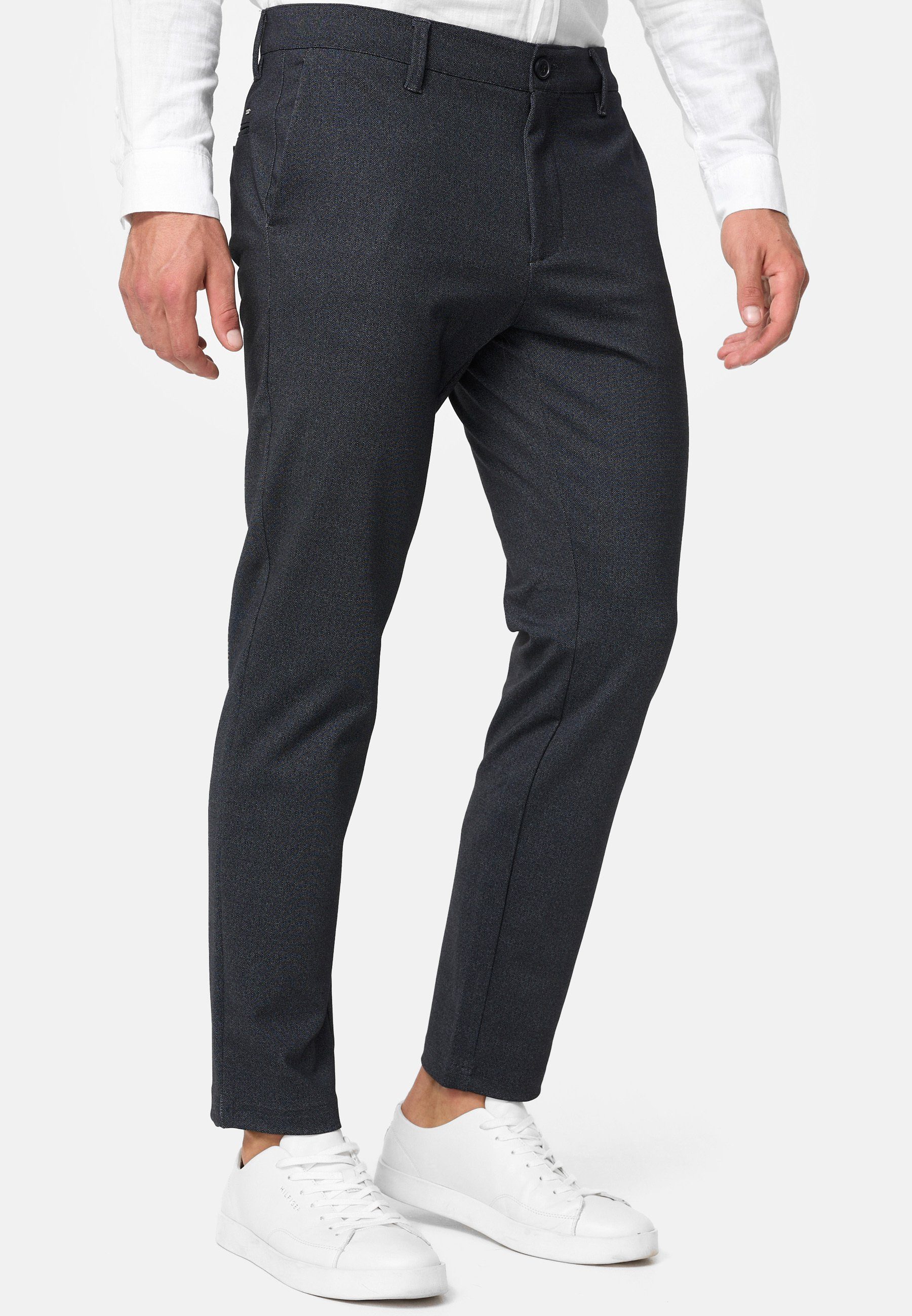 Indicode Chinohose Rodekro Mini Herringbone