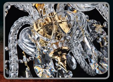 JVmoebel Kronleuchter Bohemia Modern Leuchte Decken Leuchte Leuchter Kristall Lampe Gold, Kaltweiß, Made in Europa