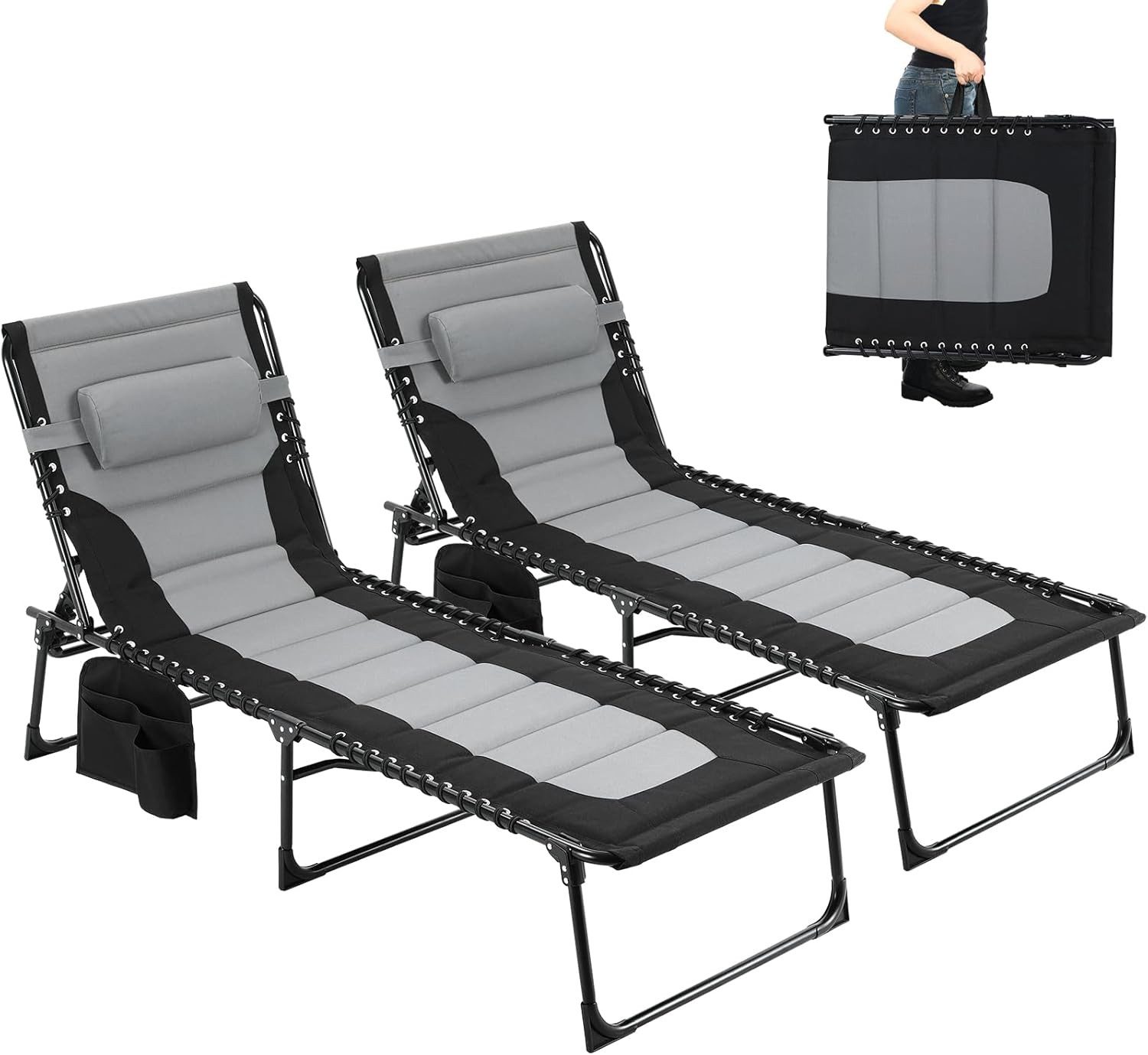 TLGREEN Gartenliege,XXL Sonnenliege klappbar,Gartenliege mit Kopfstütze, günstig online kaufen