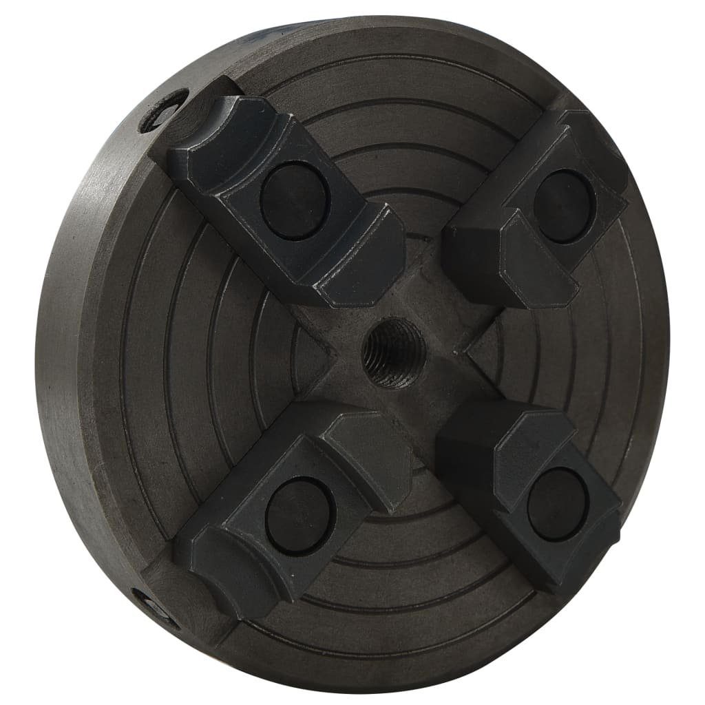 vidaXL Schraubstock 4-Backenfutter mit M18 Aufnahme Stahl Schwarz 150x63 mm