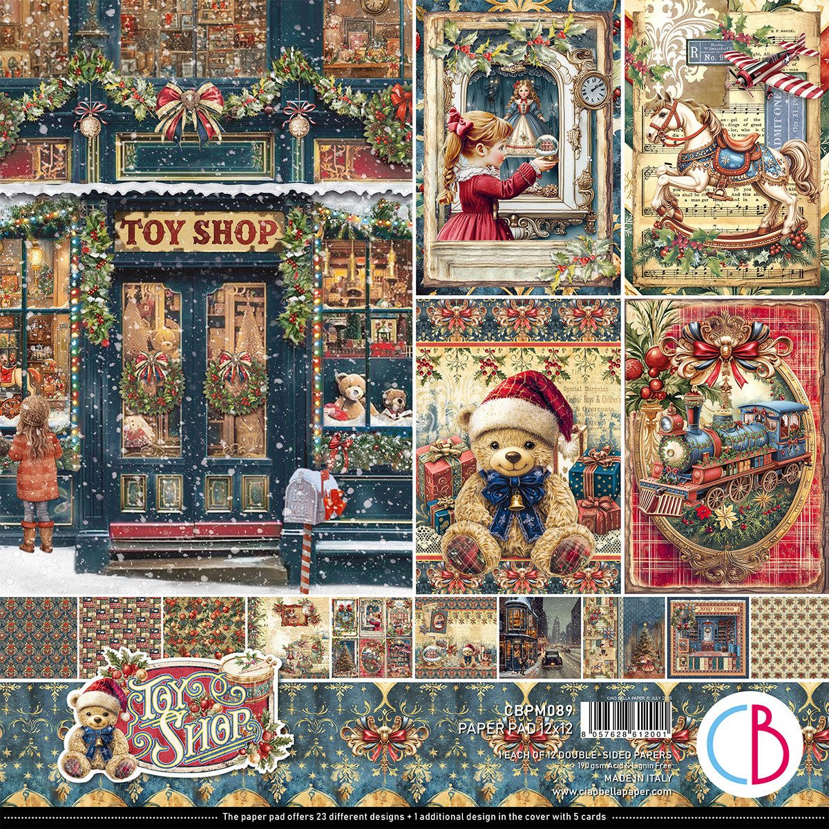 Ciao Bella Motivpapier Toy Shop, 12 Blatt, 30,5 x 30,5 cm