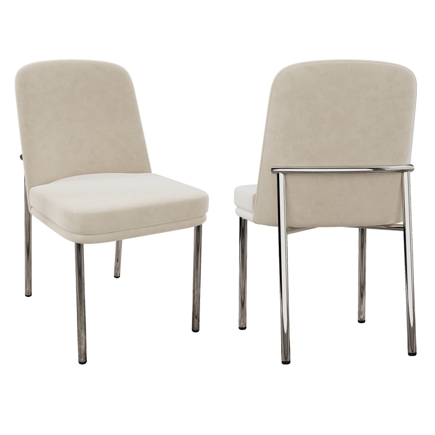 ANYSUN Esszimmerstuhl Essstühle Stühle 2er Set,Stühle, (mit verdickten Sitzkissen und Metallbeinen, 2 St), geeignet für Esszimmer, Wohnzimmer und Cafés,Schwarzer Rahmen,Samt