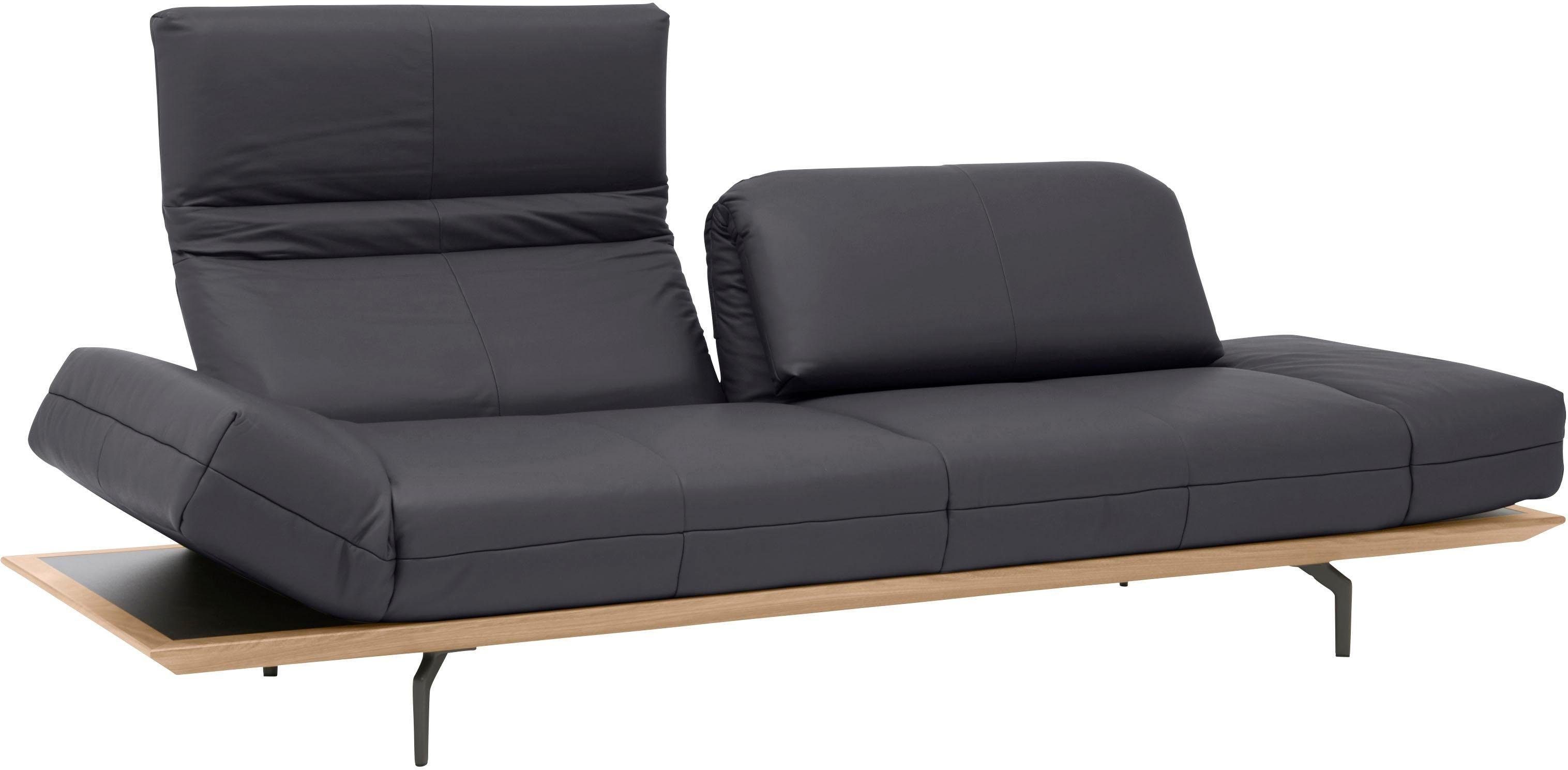 hülsta sofa 3-Sitzer Eiche Breite 2 Qualitäten, oder cm in hs.420, 232 in Natur Holzrahmen Nußbaum