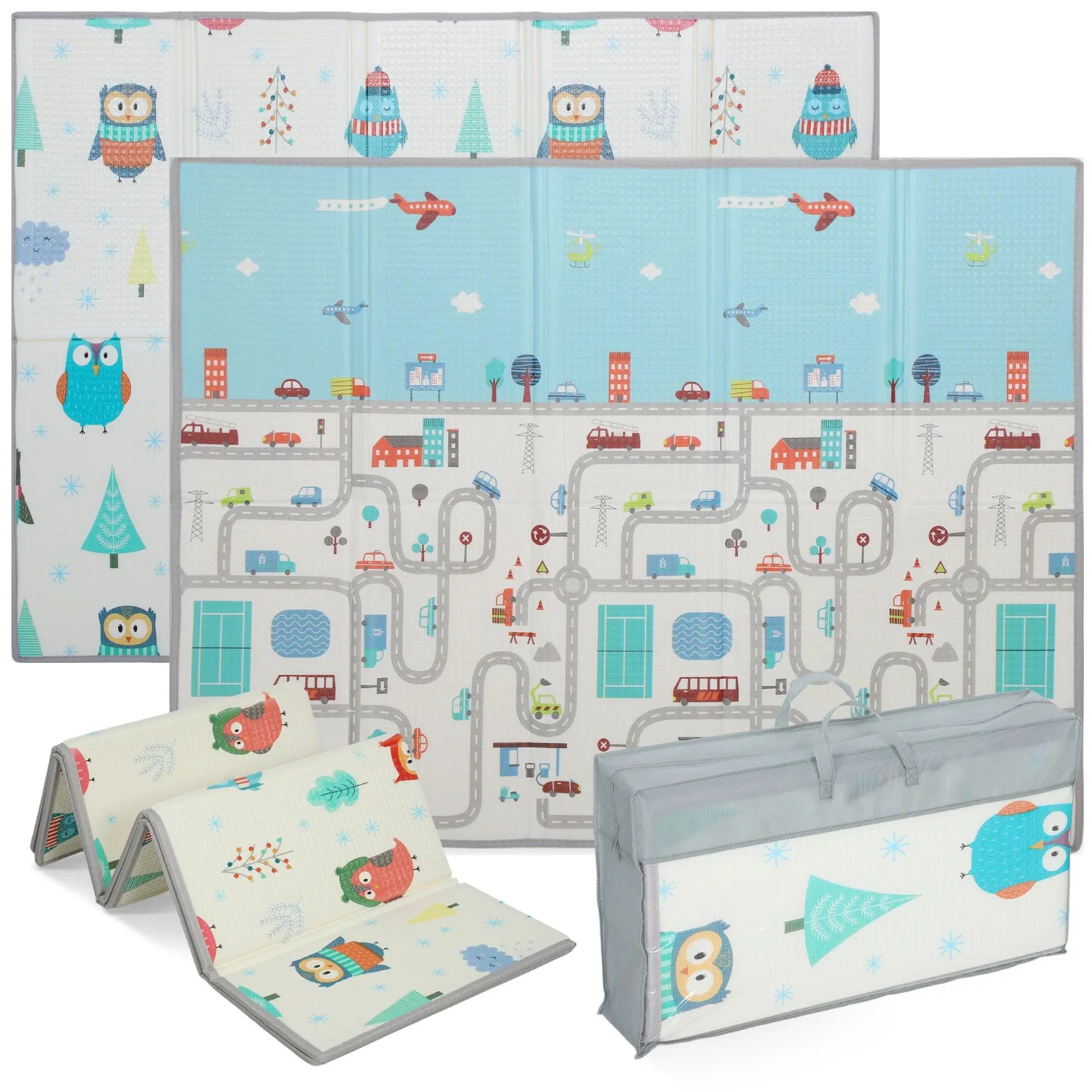 BlingBin Spielmatte Krabbelmatte Faltbar Doppelseitige Baby-Spielmatte Kind günstig online kaufen