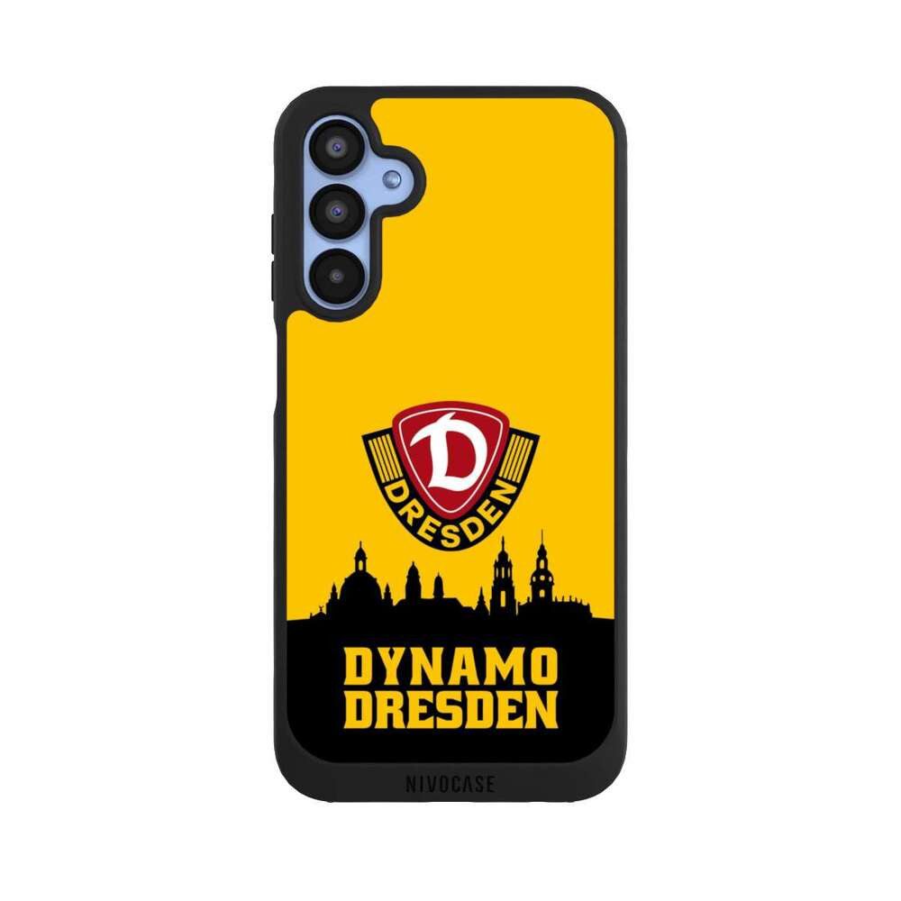 NIVOCASE Handyhülle SG Dynamo Dresden Skyline SGD Dynamo Silhouette Dresden, Samsung Galaxy A15 5G Handyhülle Hülle NIVOpure Case Schwarz