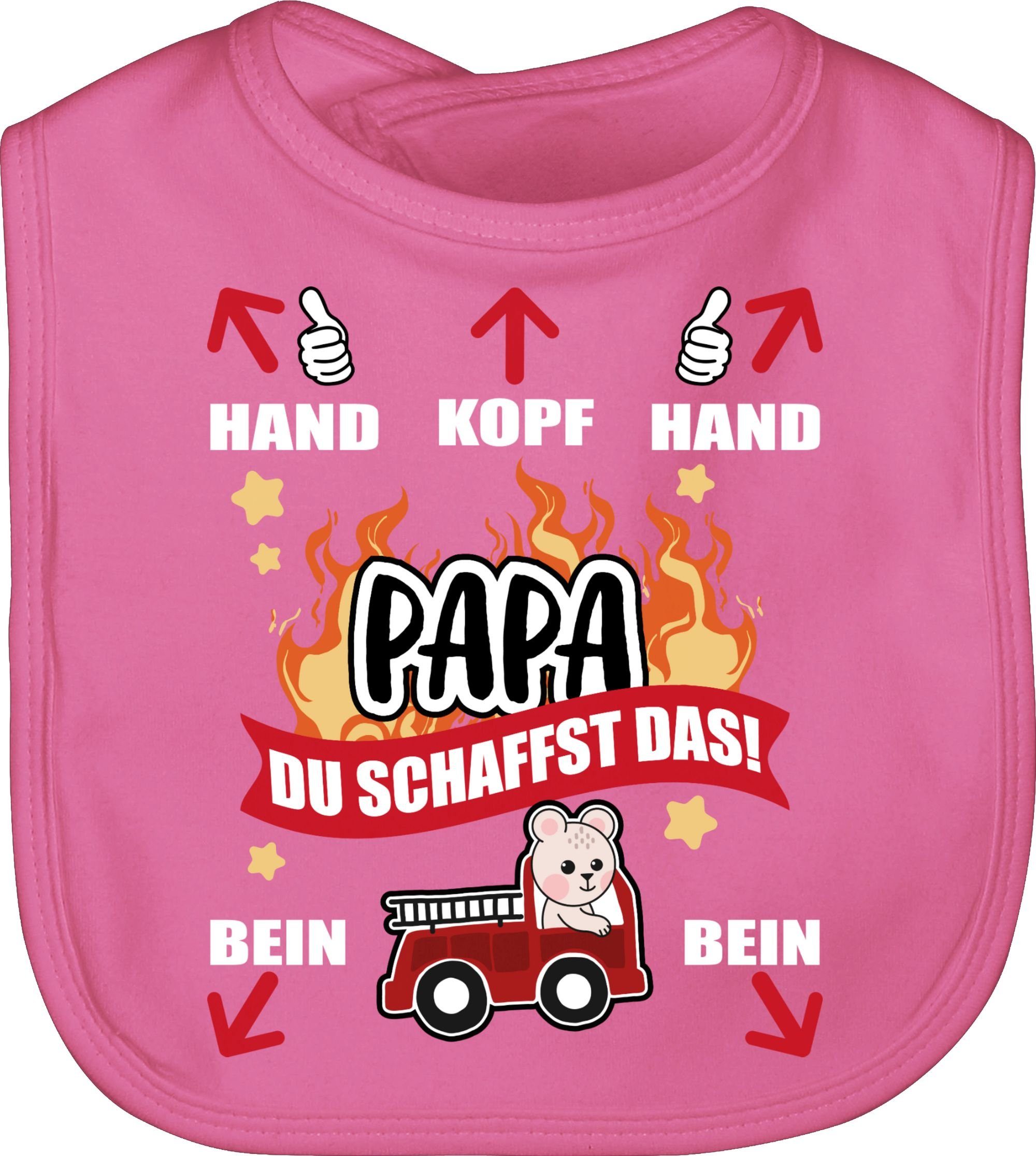 Shirtracer Lätzchen Papa du schaffst das - Feuerwehr - weiß, Geschenk  Vatertag Baby