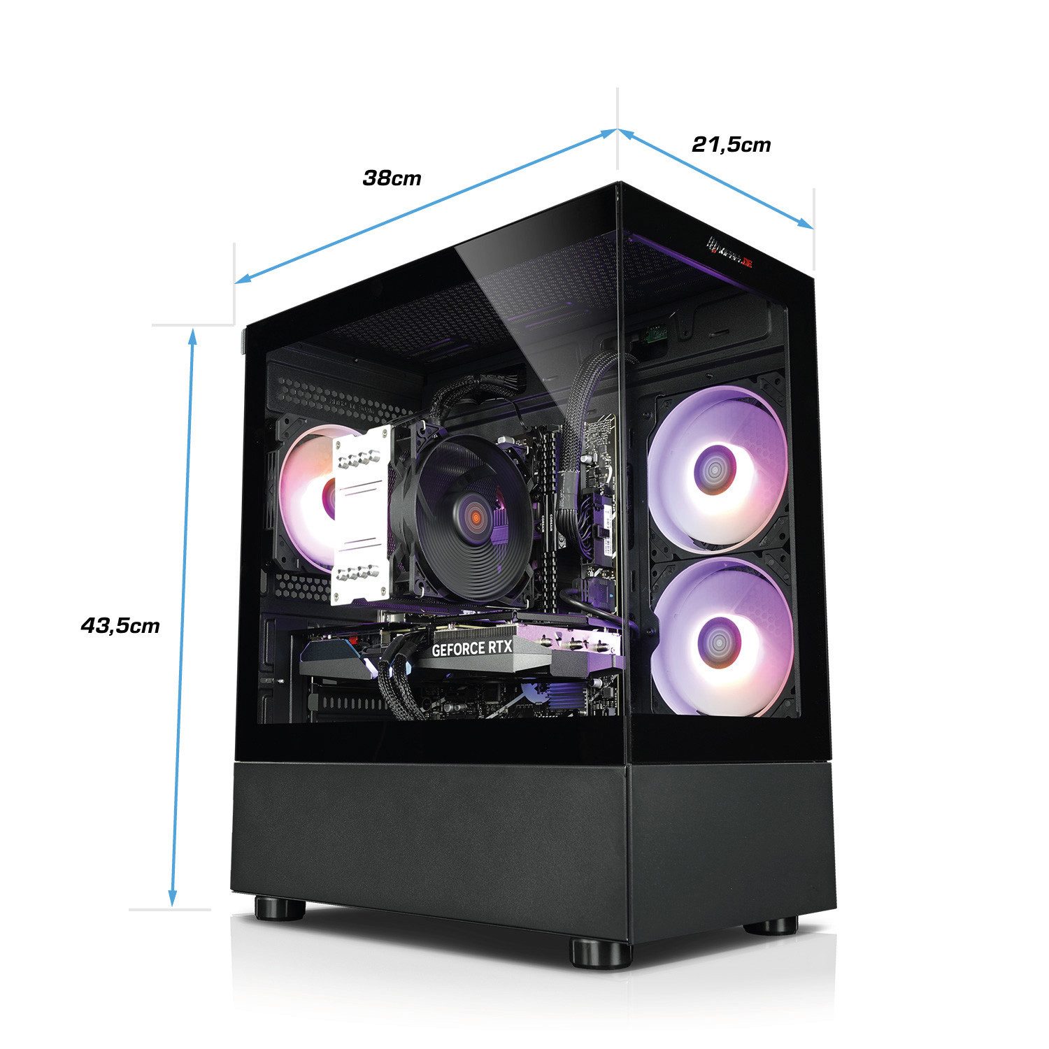 Kiebel InvaderXS Ultra Gaming-PC (Intel Intel Core Ultra 5 225F, RTX 5060, 32 GB RAM, 1000 GB SSD, Luftkühlung, WLAN, ARGB-Beleuchtung)