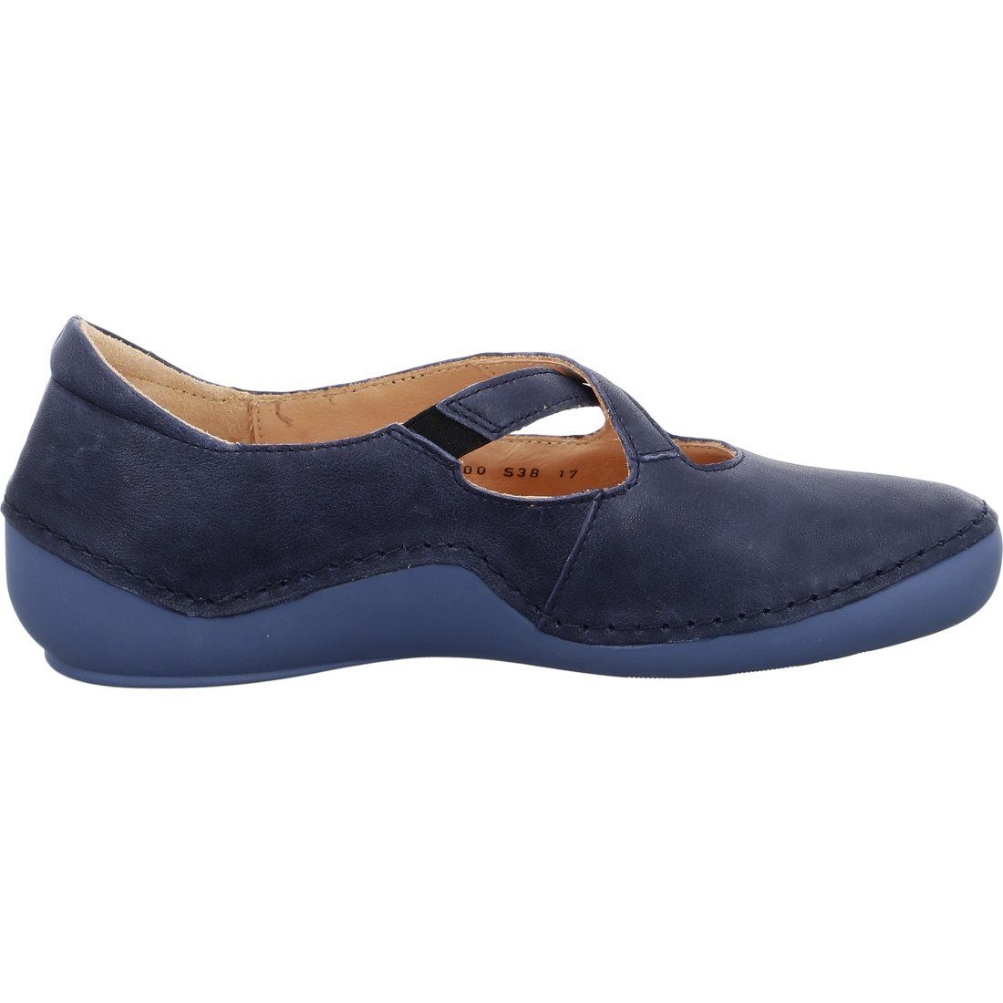 048464 Slipper Think! Think! - Kapsl Damen Schuhe, blau Glattleder Slipper