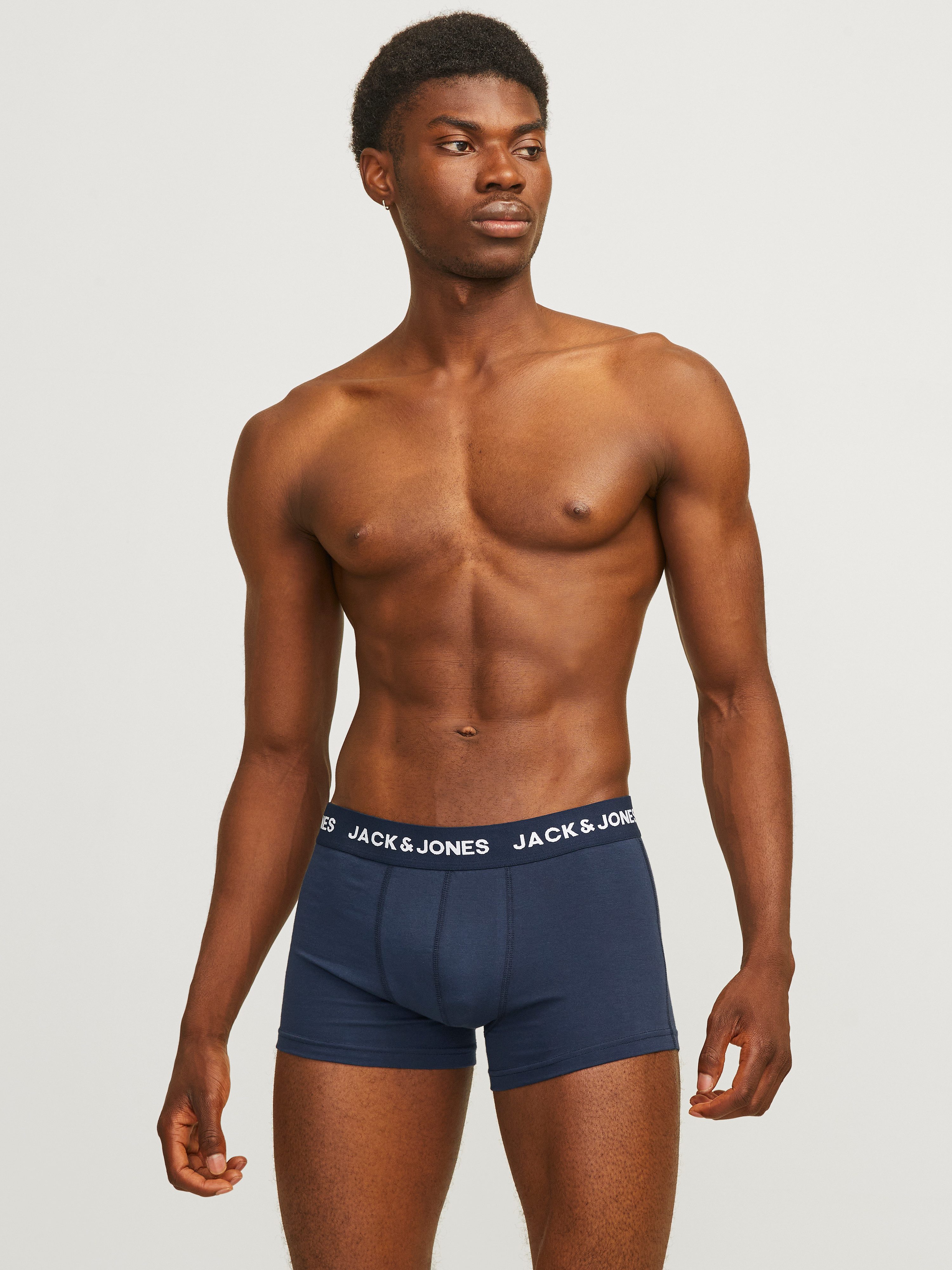 Jack & Jones Trunk JACSOLID Stretchkomfort, elastisch, bequem mit sportlichem Look (Packung, 12-St) bedruckt, modisch, eng anliegend, Baumwollmischung, Bündchen