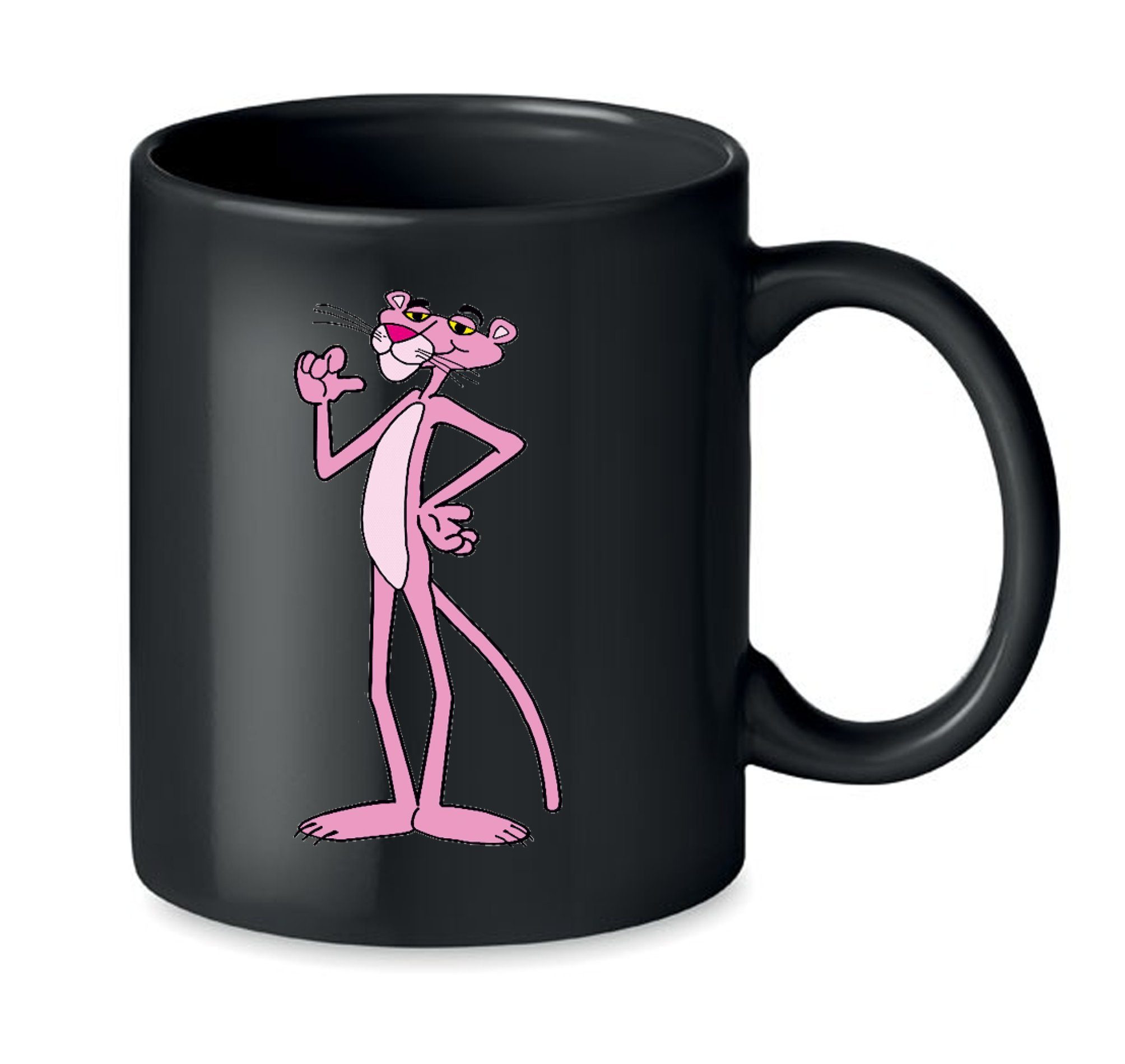 Blondie & Brownie Tasse PinkPanther Rosarote Panther Inspektor Cartoon, Keramik, Spülmaschinenfest Schwarz