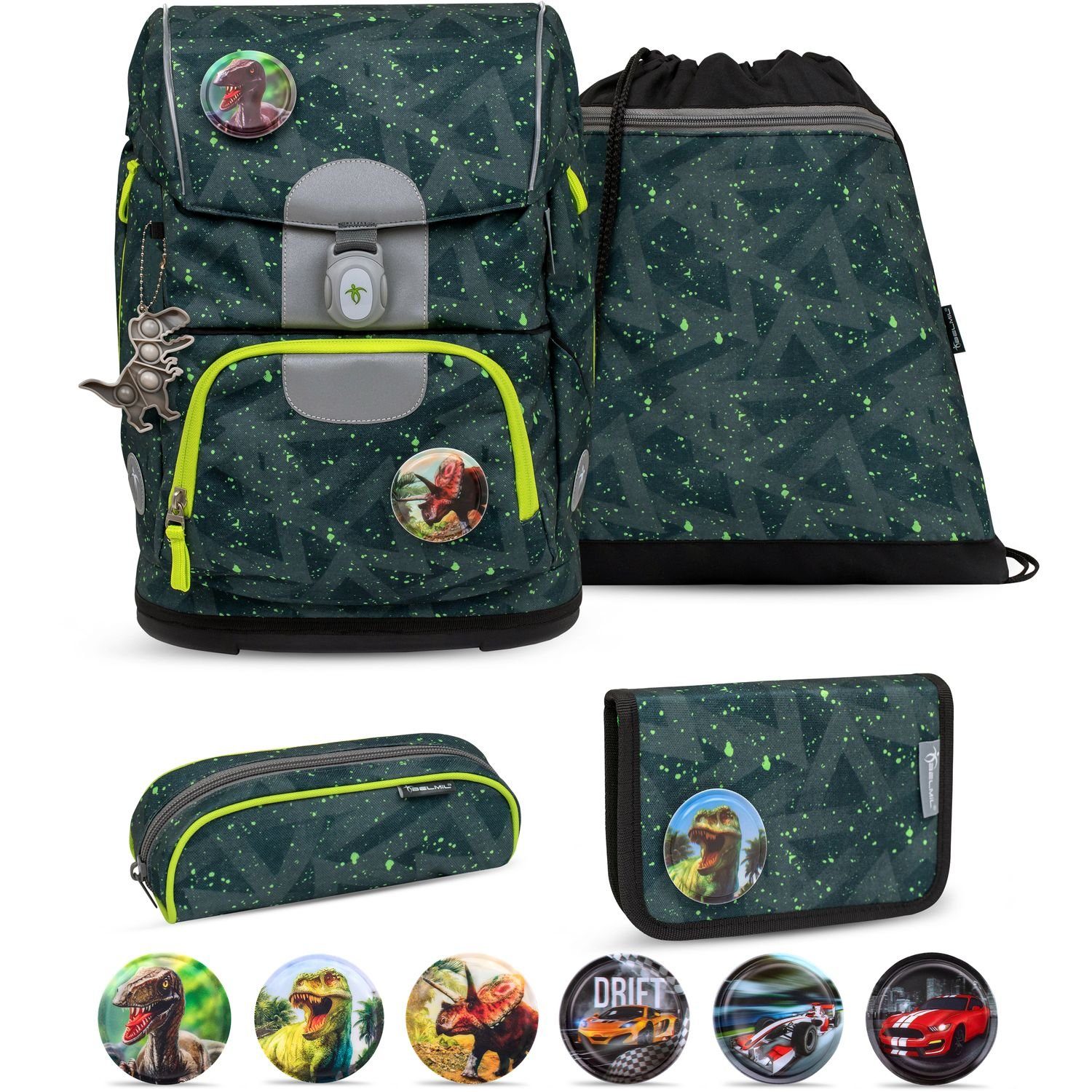 Belmil Schulranzen Motion Schulranzenset 5-tlg. Green Splash