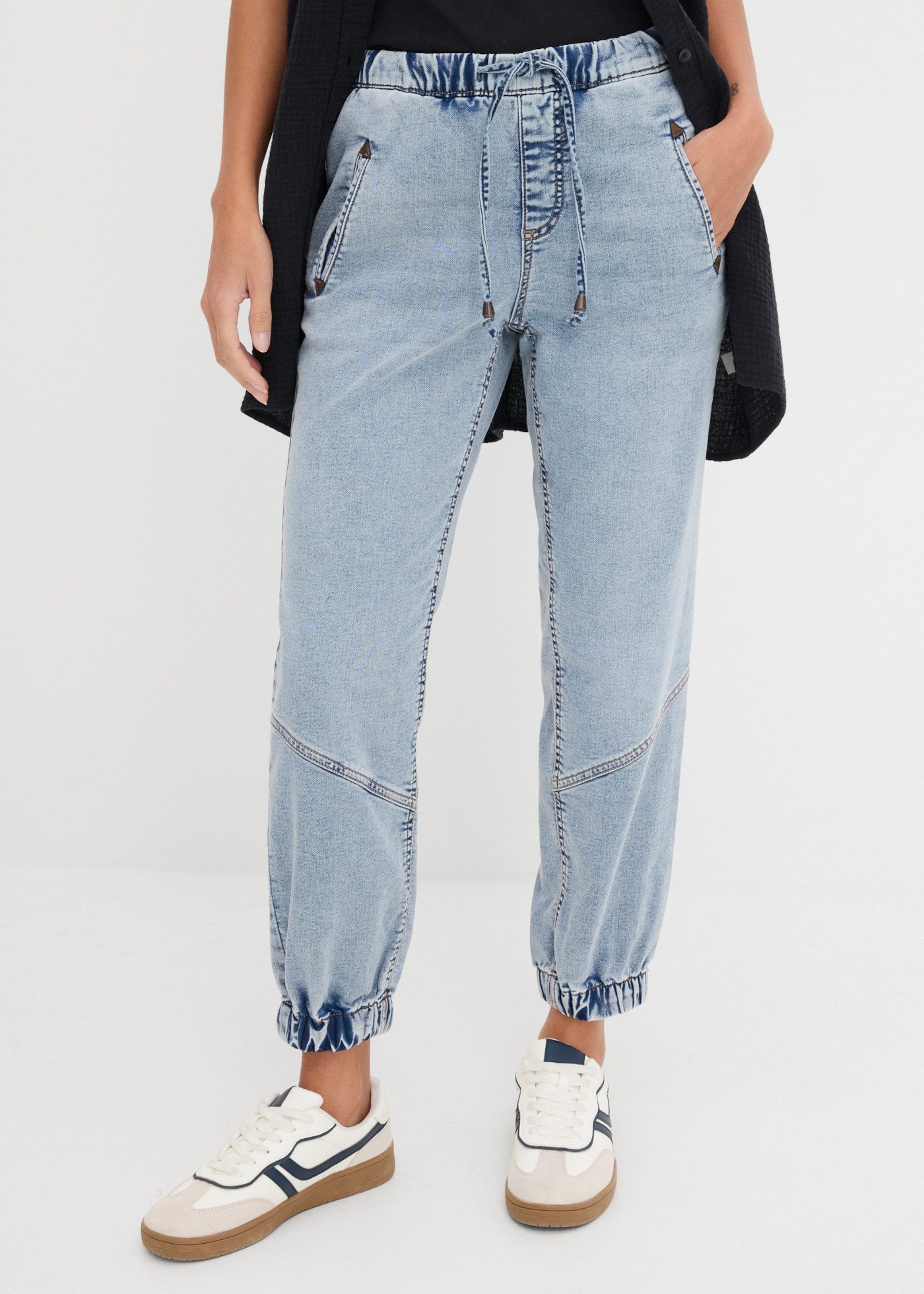 bonprix Jeansjeggings loose fit Passform, aus Baumwolle, Polyester und Elasthan
