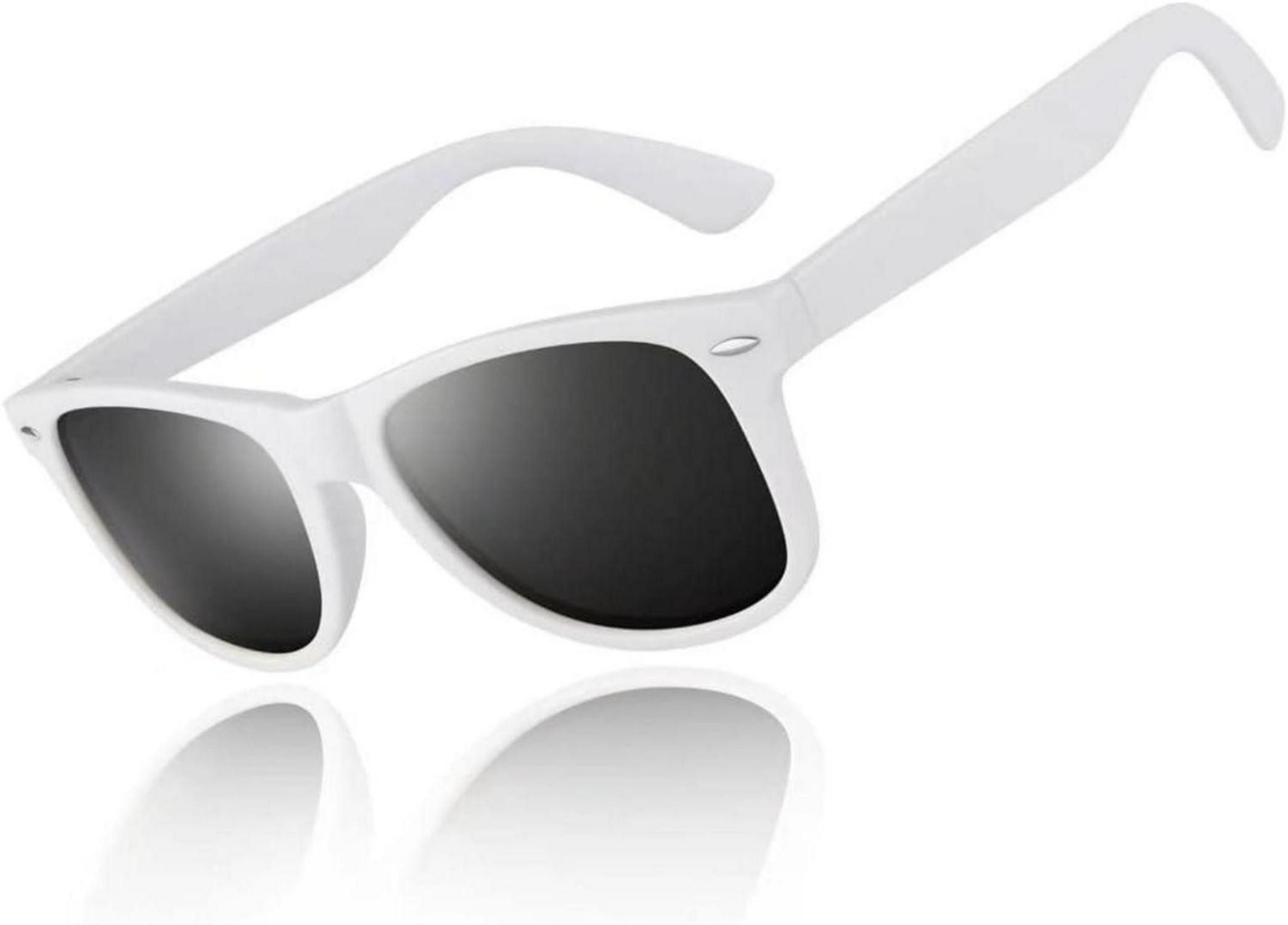 Retrosonnenbrille Sonnenbrille Polarisiert Retro Stil Unisex UV400 Cat 3 CE Mattweißer