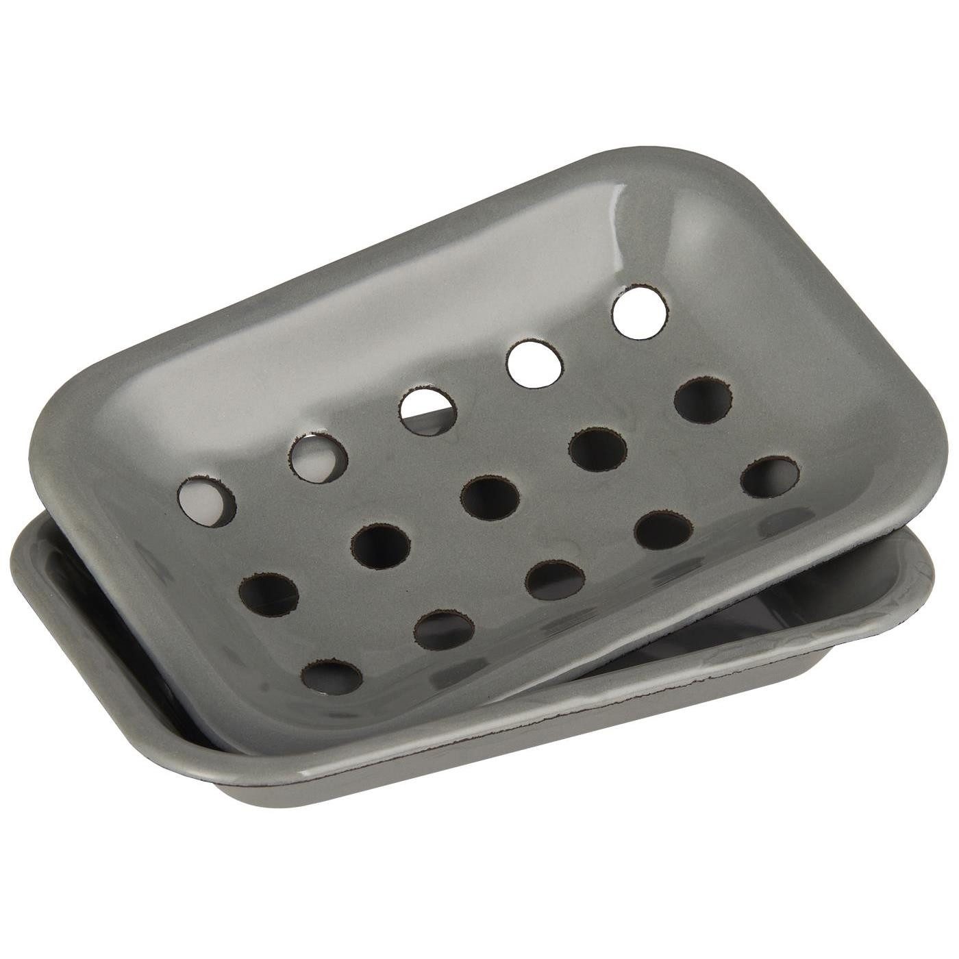 Ib Laursen Badaccessoire-Set Emaille Zahnbecher Becher grau sandfarbig, Dekorativ, Emaille Sandfarben oder Grau
