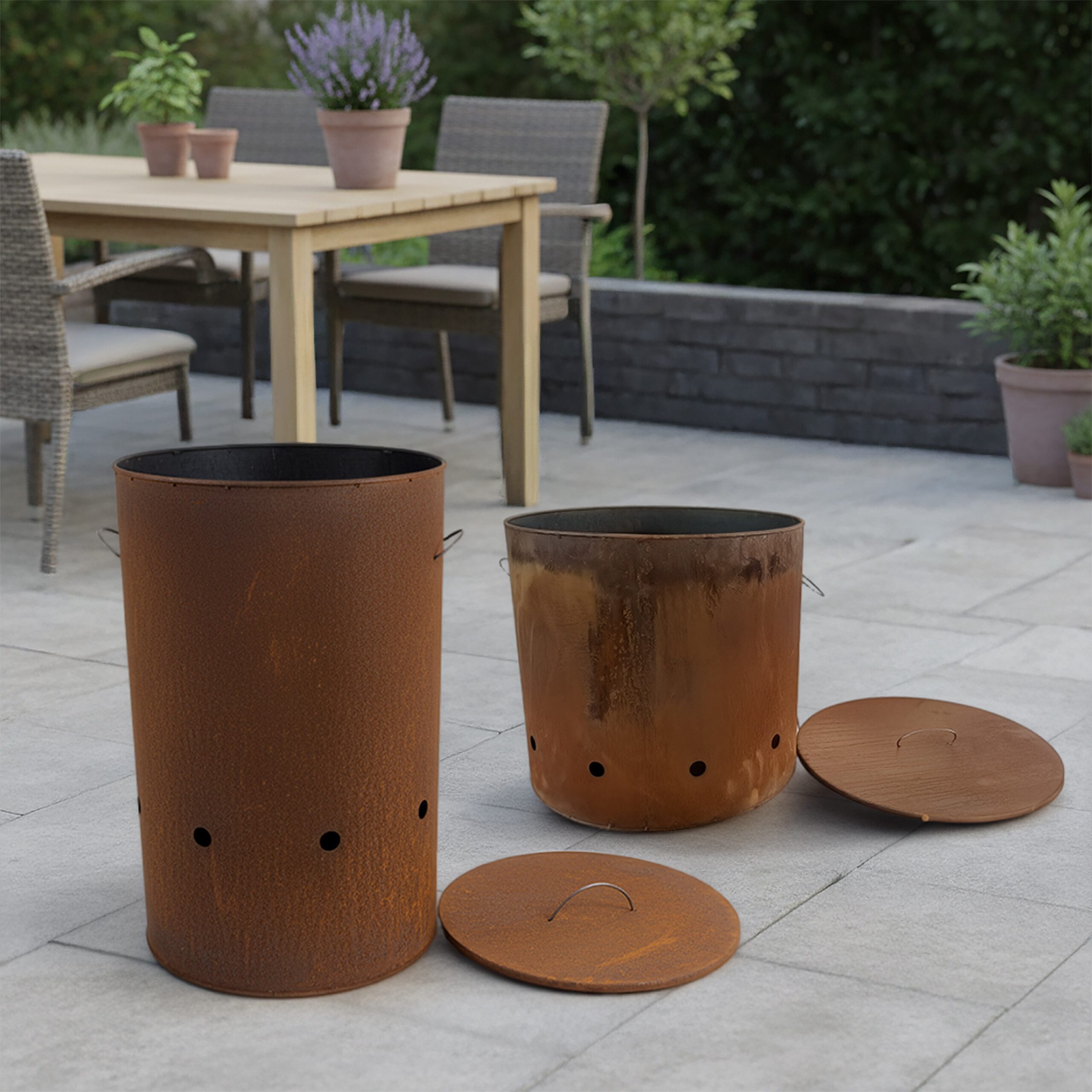 relaxdays Feuerkorb Feuertonne Cortenstahl, XL