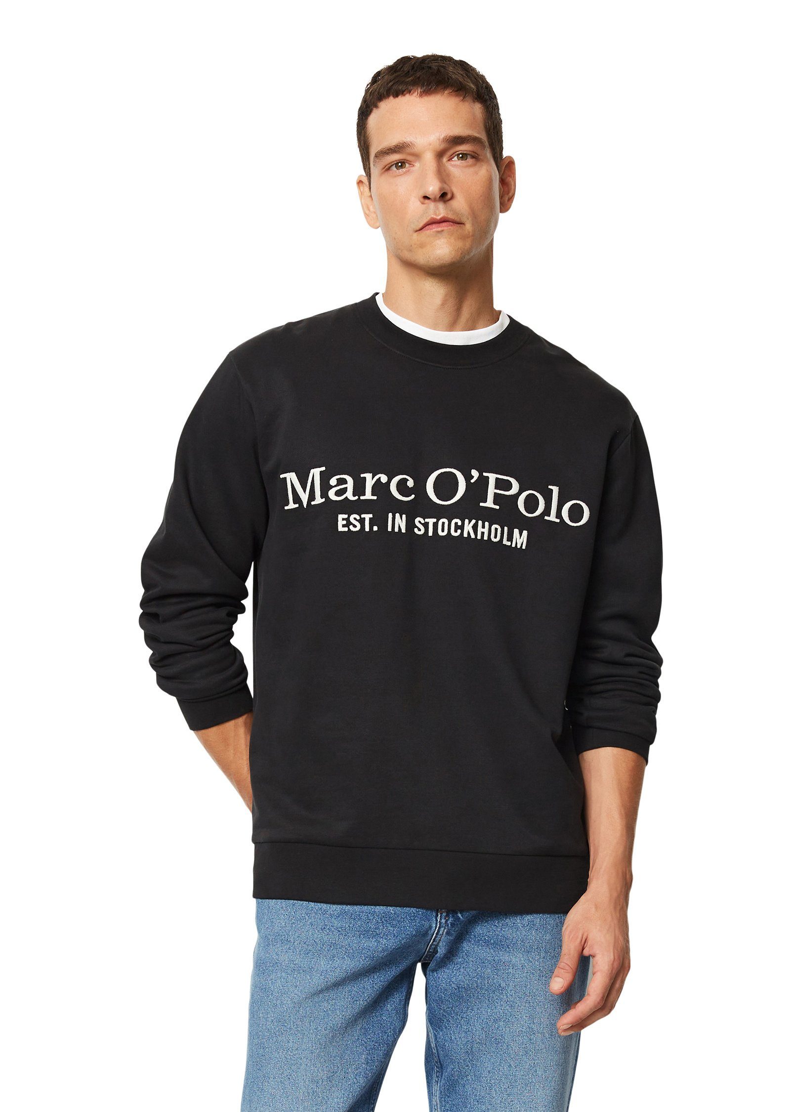 aus Marc Bio-Baumwolle reiner schwarz Sweatshirt O'Polo