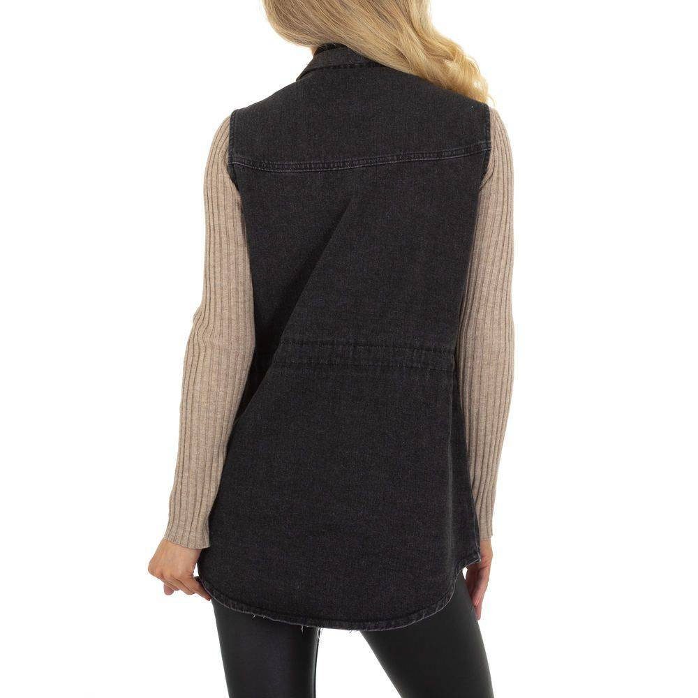 Ital-Design Jeansjacke Damen Freizeit Jeansstoff Jeansjacke in Schwarz