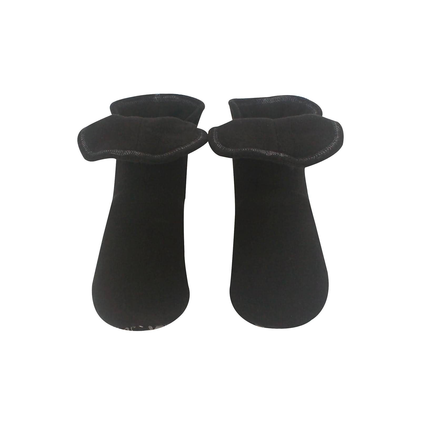 RAIKOU Hausstiefel und Sohle Micro flauschige mit Haussocken ABS Hüttenschuhe aus Fleece Rutschfester Schwarz Hausschuh super