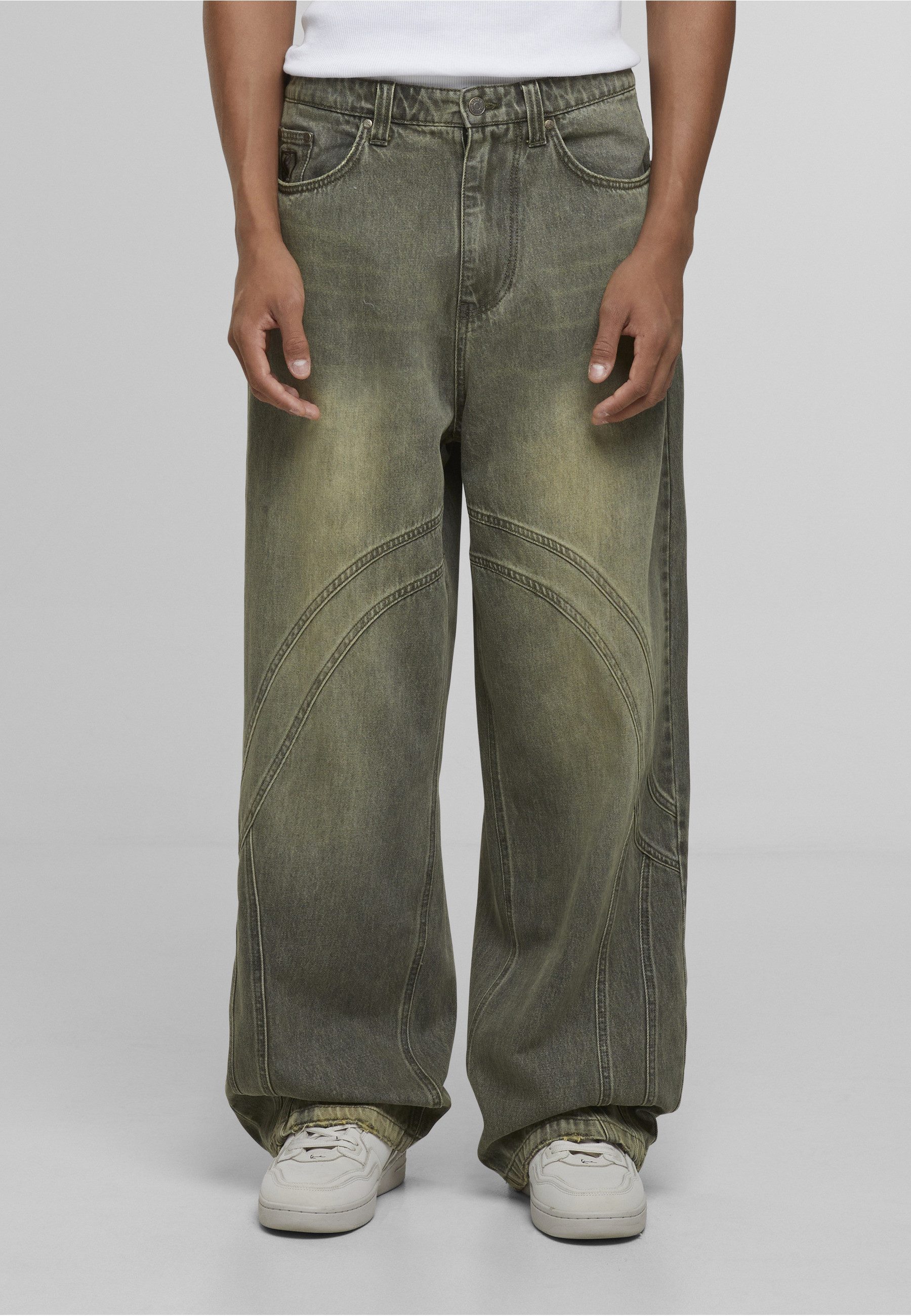 Karl Kani Bequeme Jeans Karl Kani Karl Kani OG Washed Wavy Seams Denim Baggy Pants