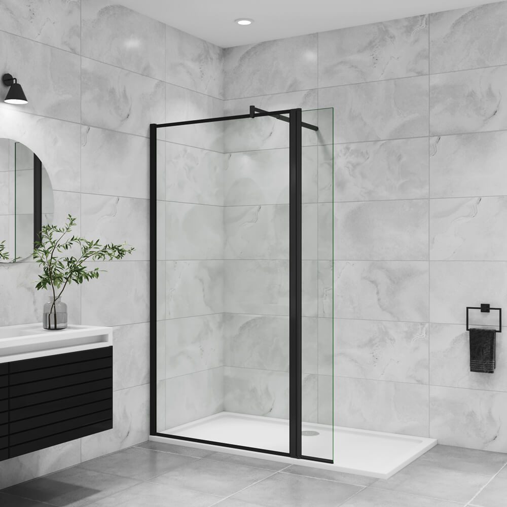 Thumbnail - duschspa Duschwand NEU 8mm Duschwand + Flipper-Panel Walk in Dusche Trennwand Glaswand, Einscheibensicherheitsglas, Sich...