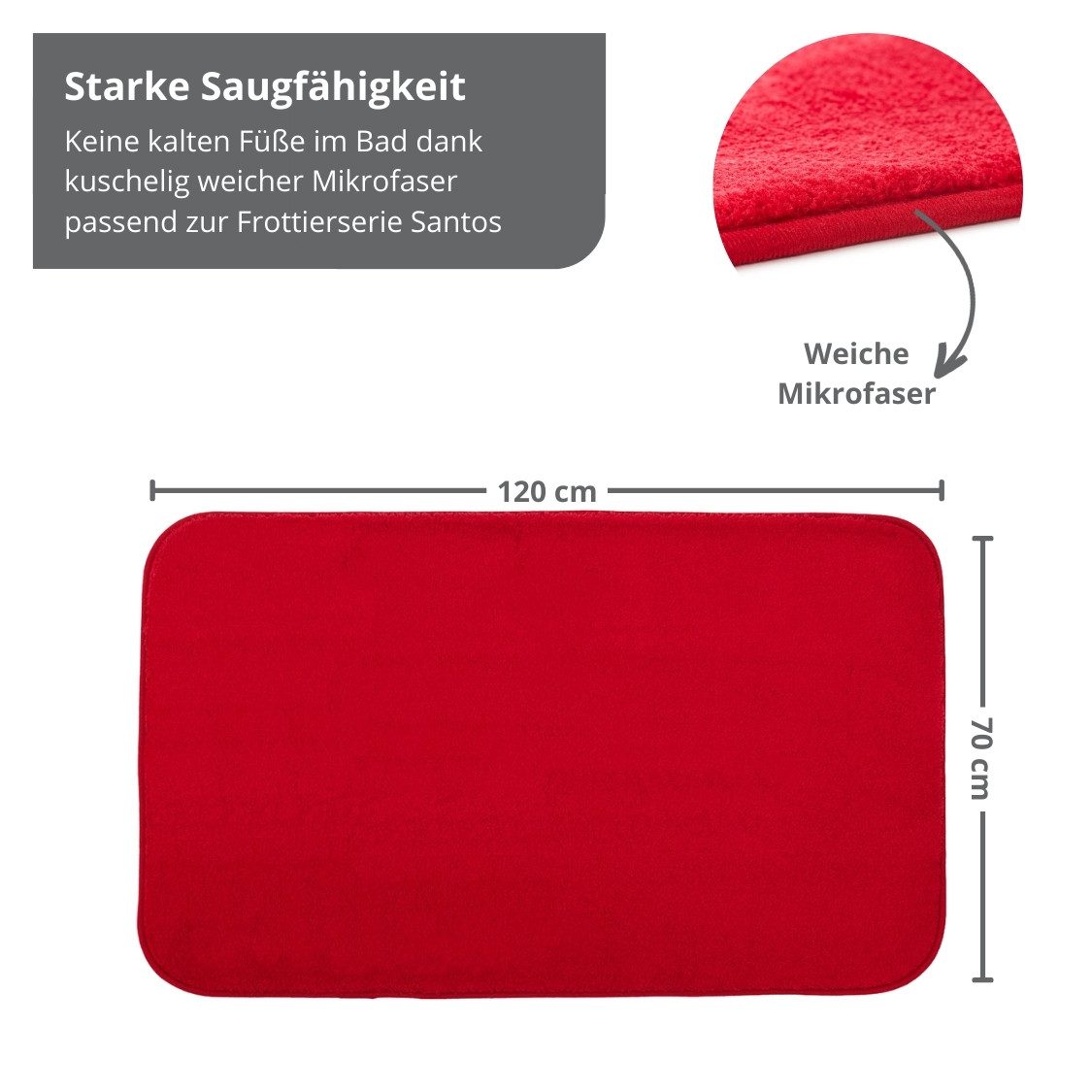 liebling Badematte Badteppich Santos, rutschhemmend beschichtet, schnell trocknend, Polyester, rechteckig, starke Saugfähigkeit, formstabil, in vielen Farben und Größen
