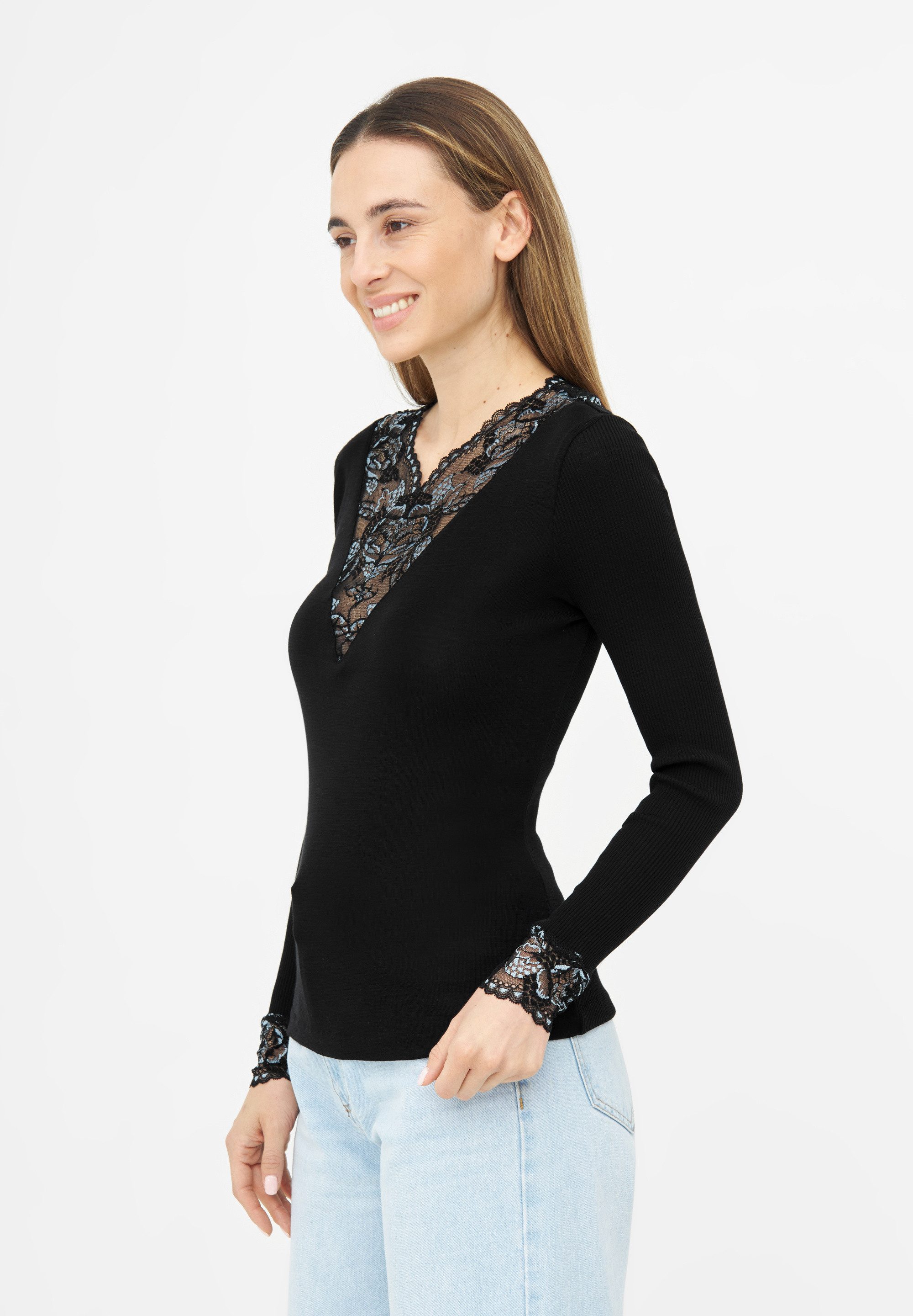 Tooche T-Shirt Langarmshirt "Noir Enchant" (1-tlg., keine Angabe)