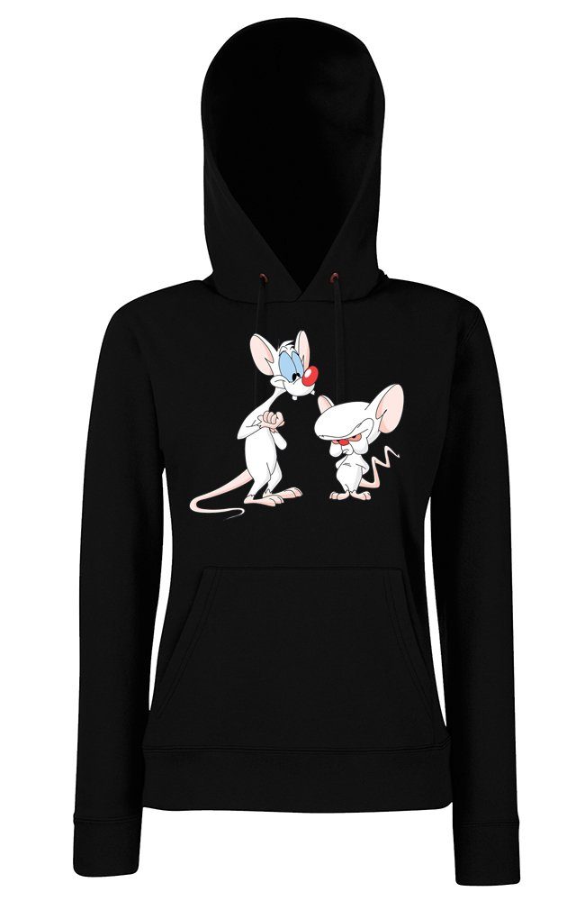 Youth Designz Kapuzenpullover Brain und Pinky Damen Hoodie Pullover mit modischem Frontprint