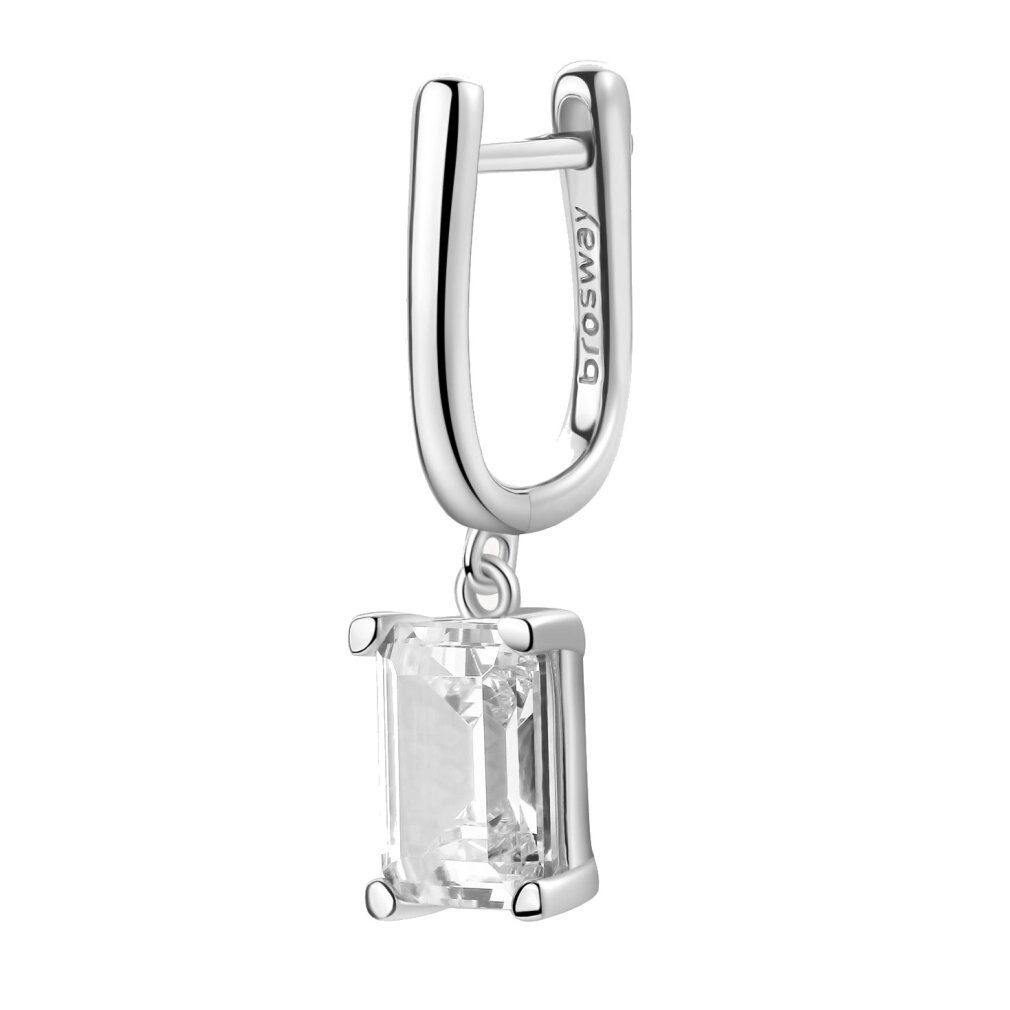 Brosway Ohrring-Set Ausgefallener silberner Einzelohrring mit Zirkon Fancy FIW12