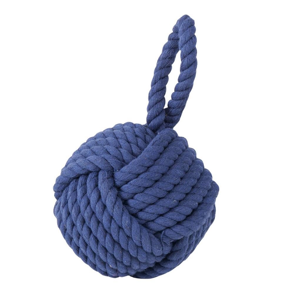BOLTZE Dekoobjekt Türstopper Zuber Beton Baumwolle blau rund 15 cm, Beton Baumwolle schwer praktisch