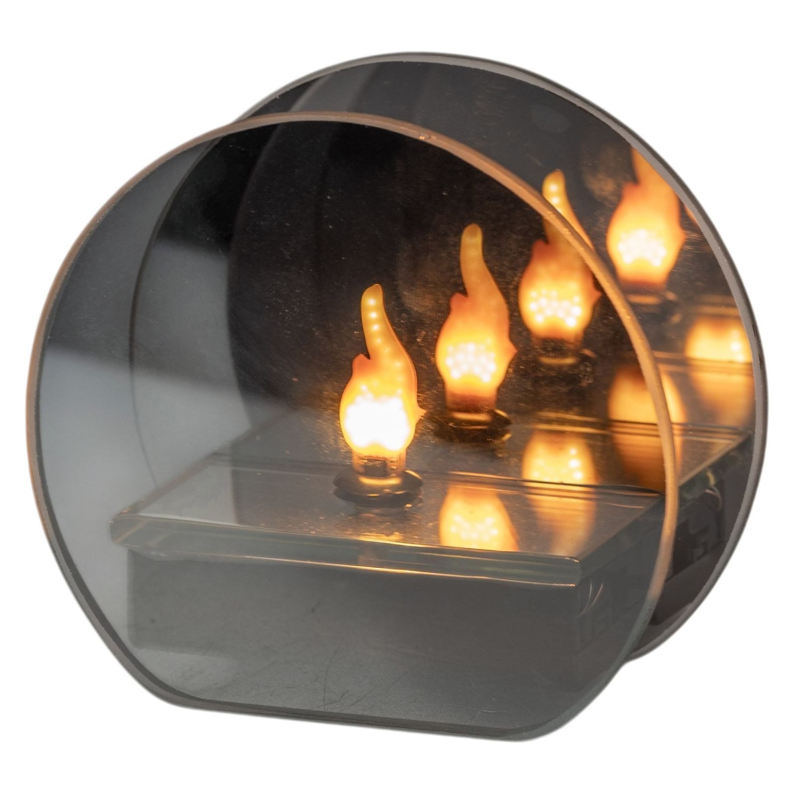 formano LED Dekolicht Flames Spiegelfeuer Magic-Grey 11 cm mit 6/18h-Timer, LED fest integriert