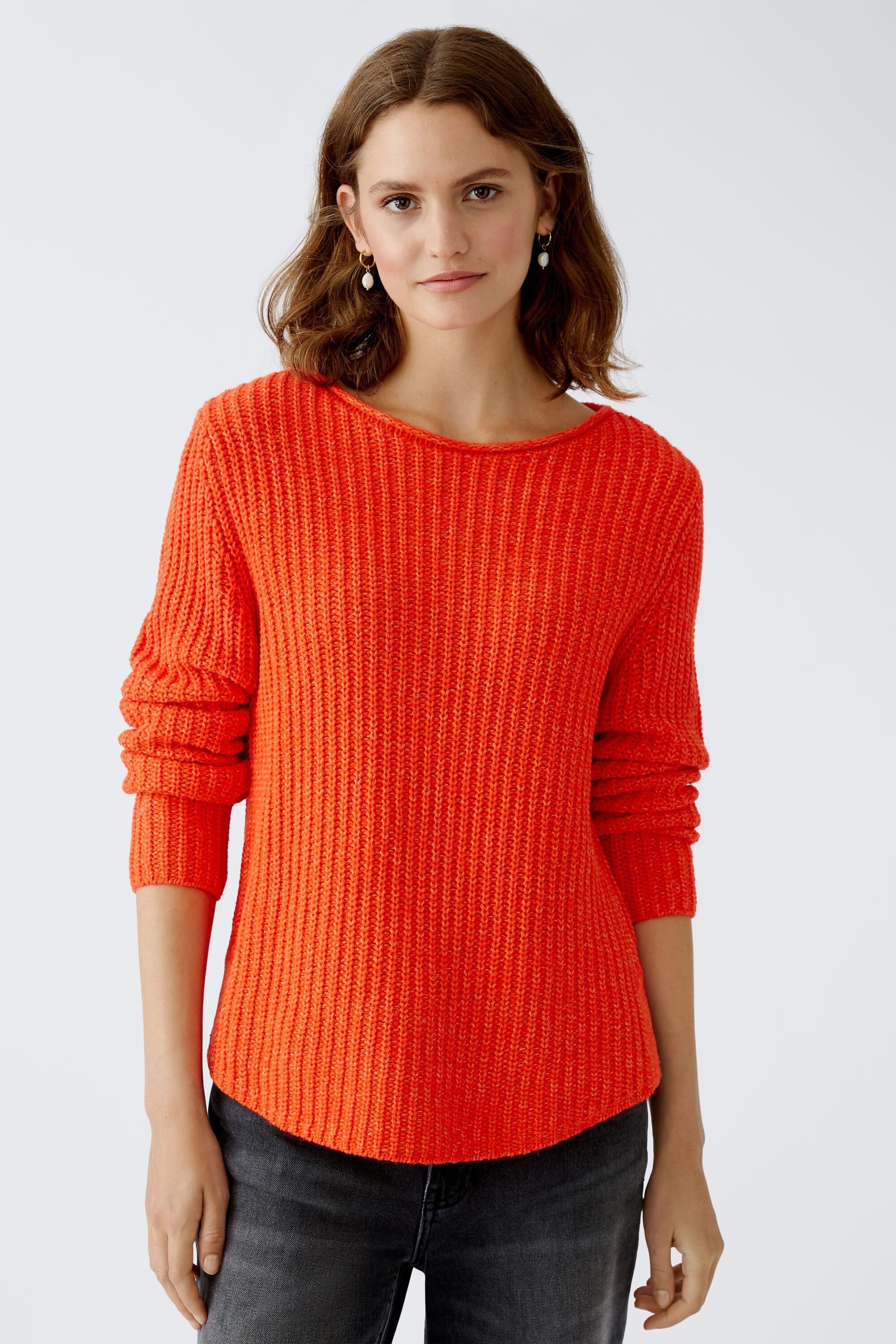 Oui Rundhalspullover NAOLIN Pullover Baumwollmischung günstig online kaufen