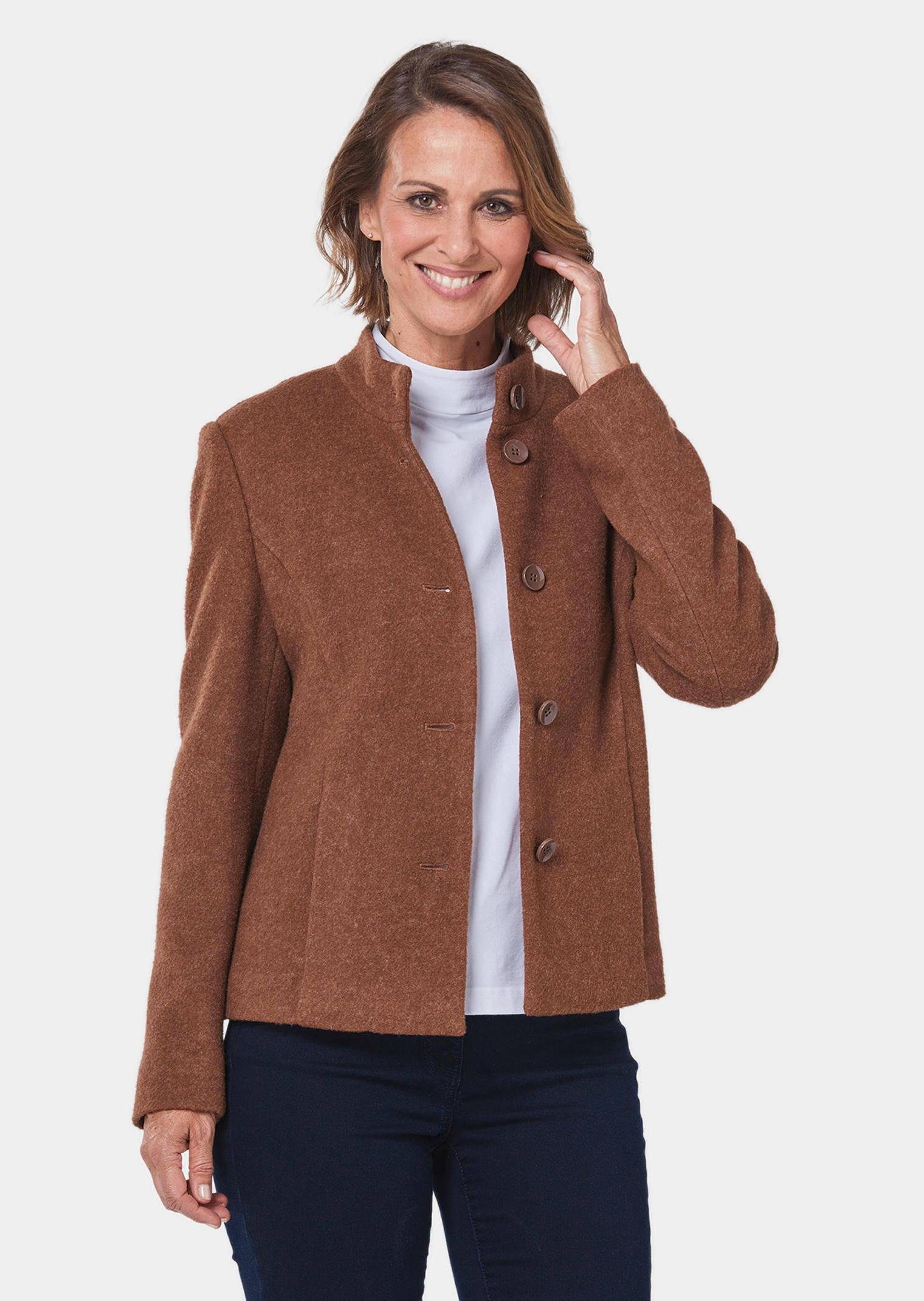 Blouson GOLDNER Kragenlösung mit raffinierter Blazer mocca