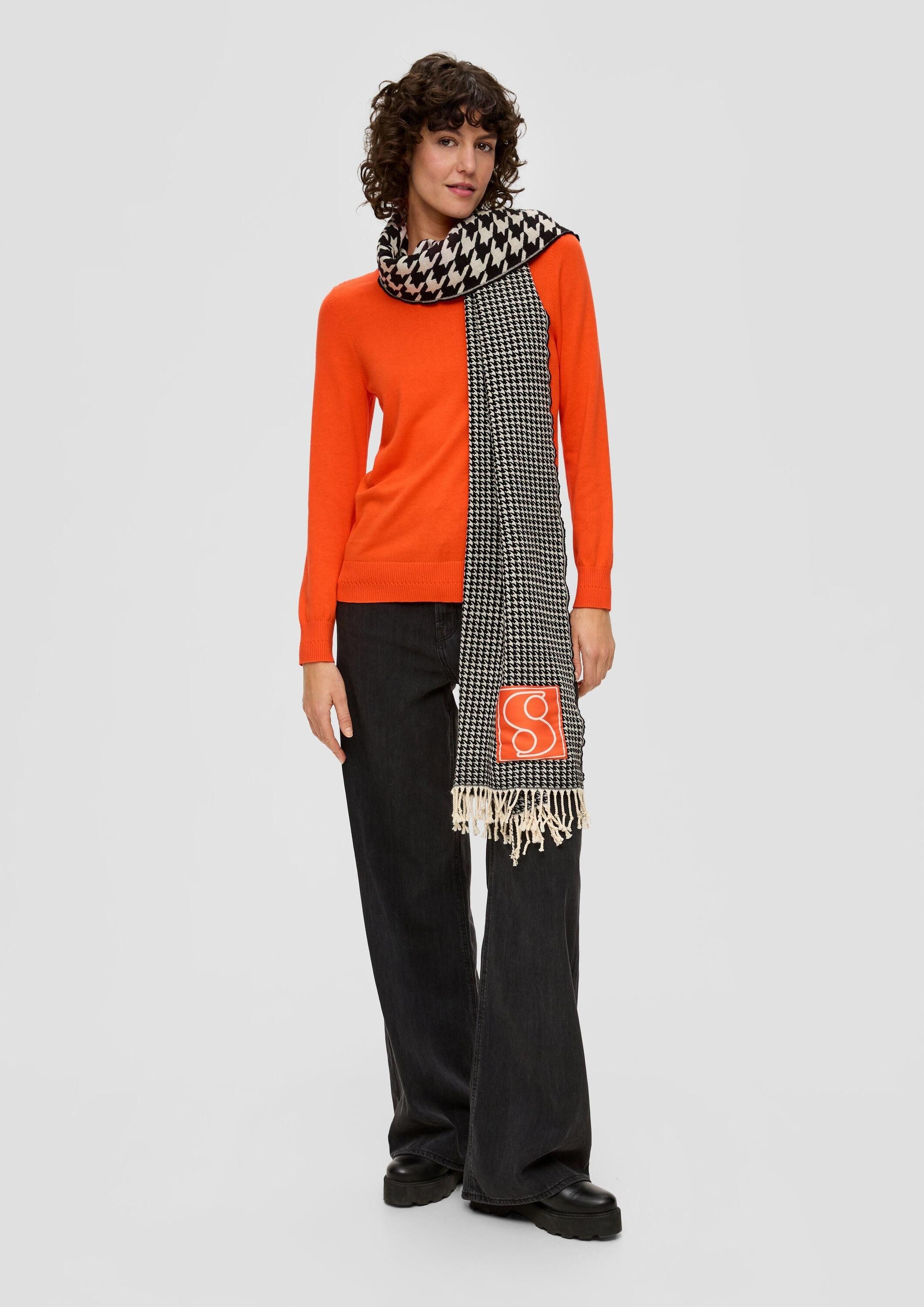 s.Oliver Longpullover Strickpullover Feinstrickpullover mit U-Boot-Ausschnitt