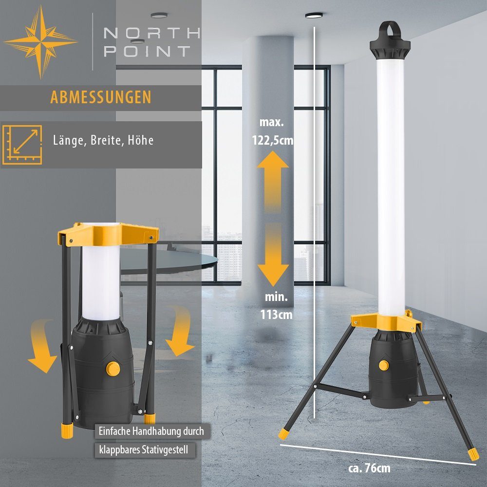 Northpoint LED 360° 110cm Baustrahler mit LED Baustrahler hoch Lichtauslass Arbeitsstrahler 50W