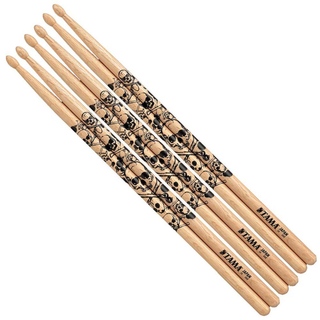Drumsticks Tama Schlagzeugstöcke 5A-S Totenkopf Skull 3 Paar